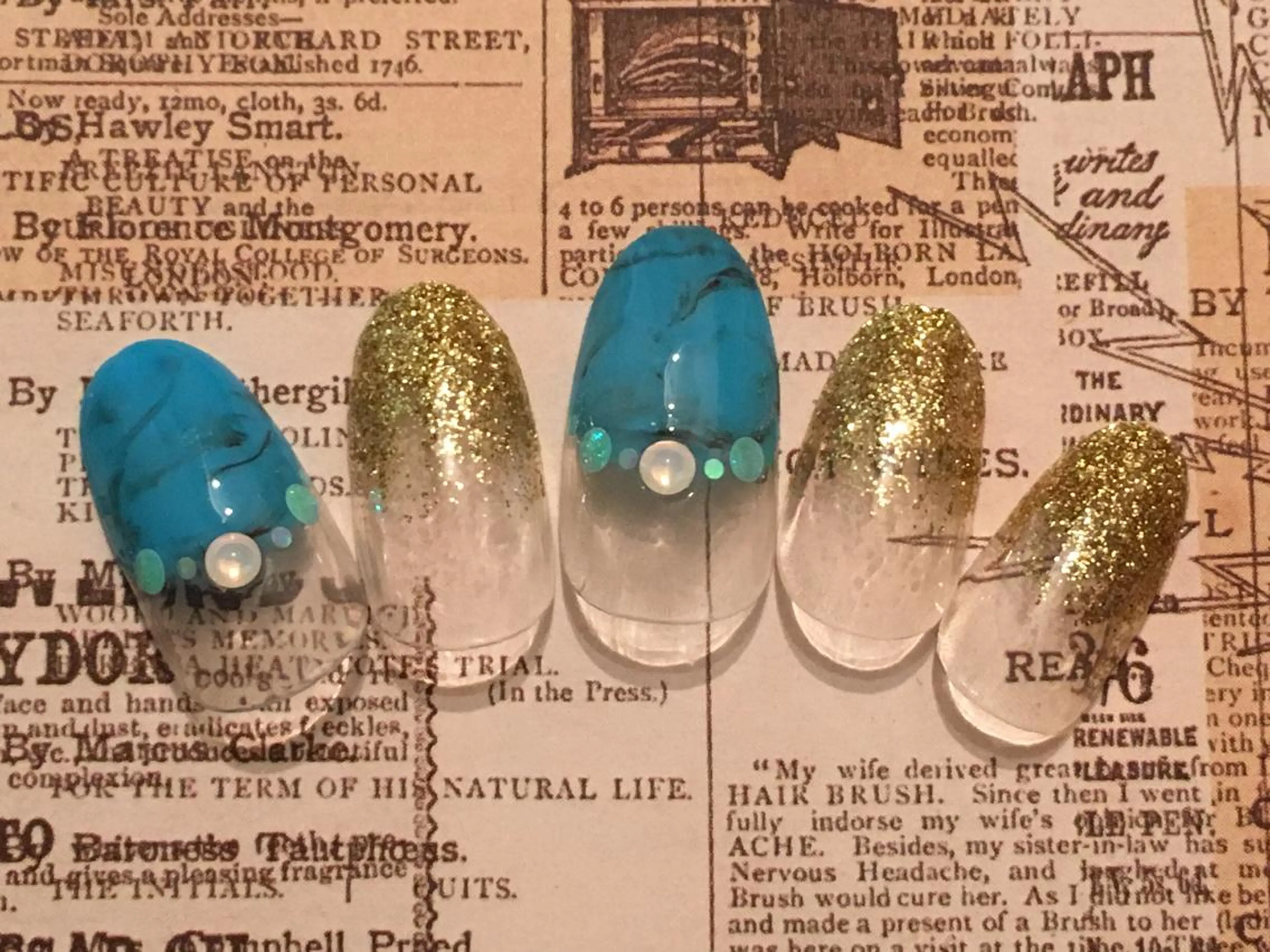 ネイル ブルー 古川 里美のネイルデザイン