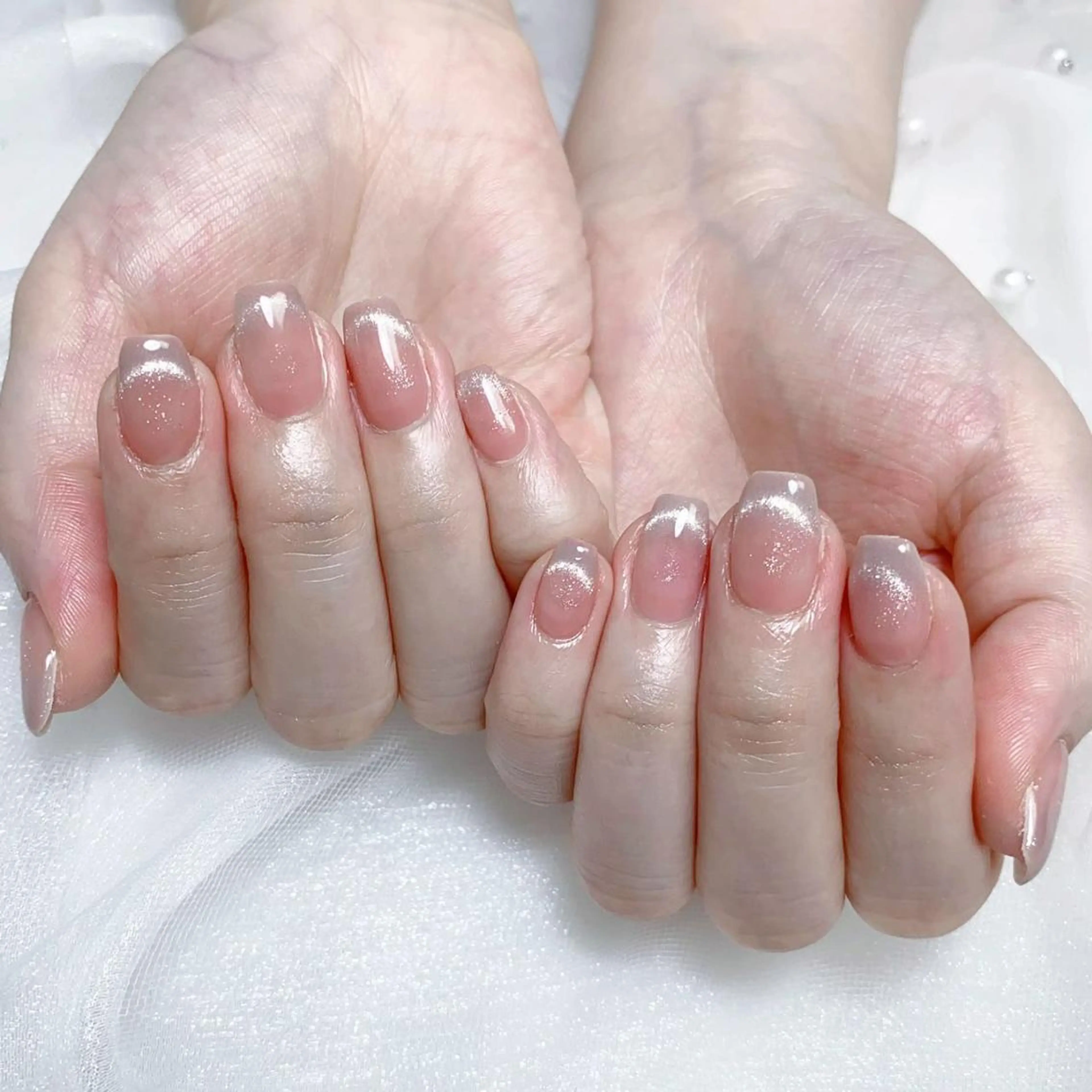 ネイル フレンチネイル マグネットネイル マグネットフレンチ ハンドネイル NAILサロン 木にいるのネイルデザイン