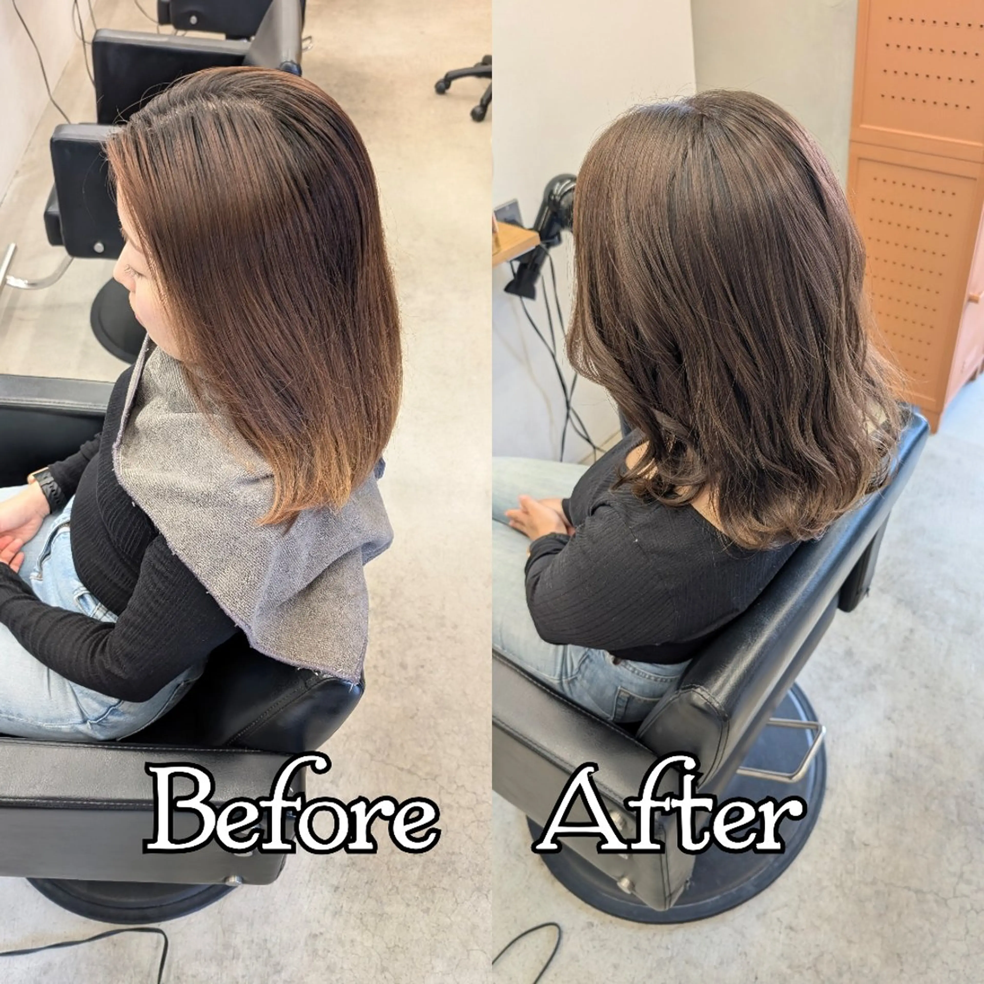 🧡カット+💛カラー+🤍色持ちトリートメントの写真