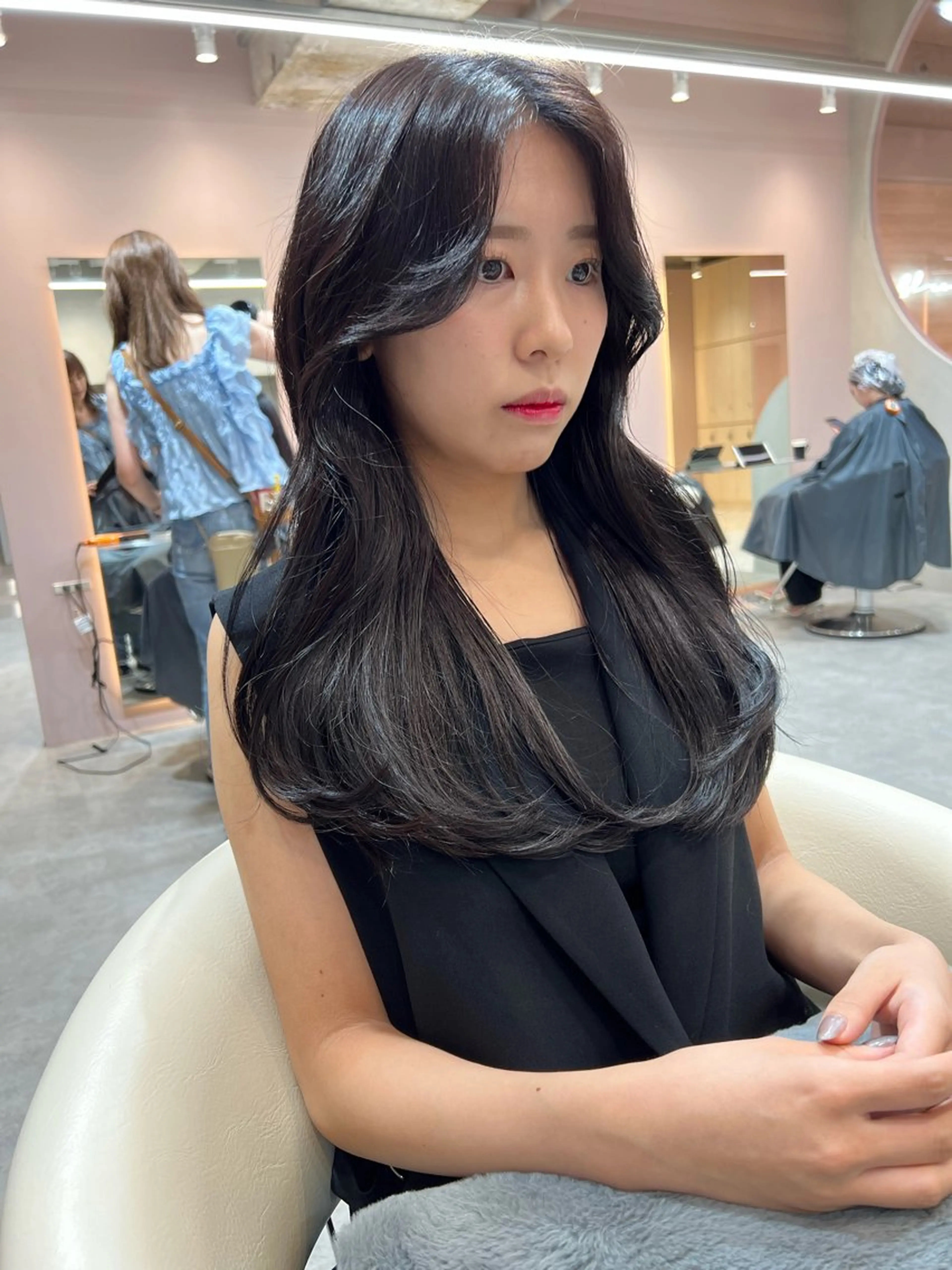 ロング カラー ヘアアレンジ くびれヘア 韓国風ヘア 🔶似合わせセンター パート/ヤス🔶のヘアスタイル