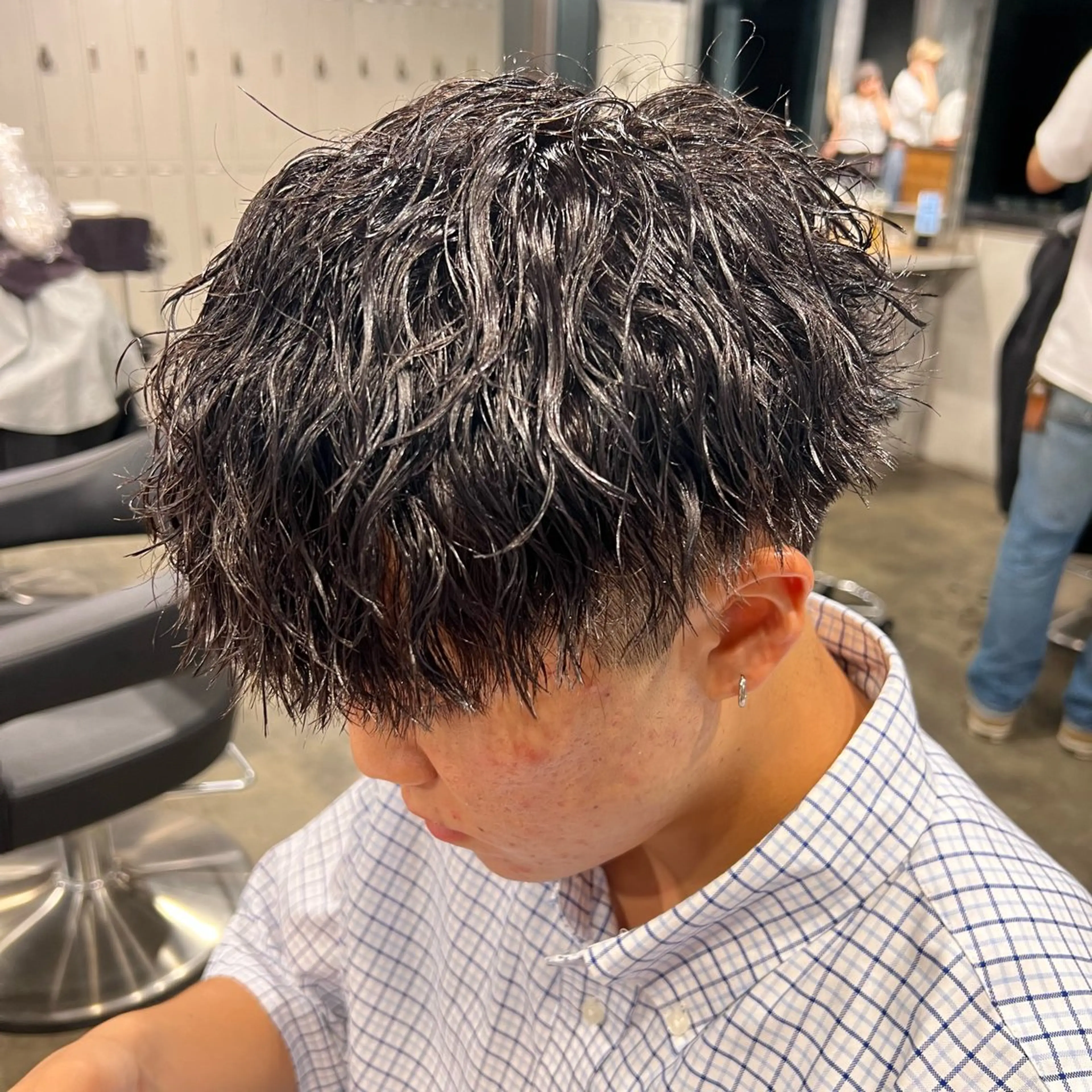 ショート カラー パーマ ヘアアレンジ メンズ キッズ アップバング センターパート メンズハイライト マッシュ メンズパーマ 🔷横浜1のパーマ 職人🔷将太郎のヘアスタイル