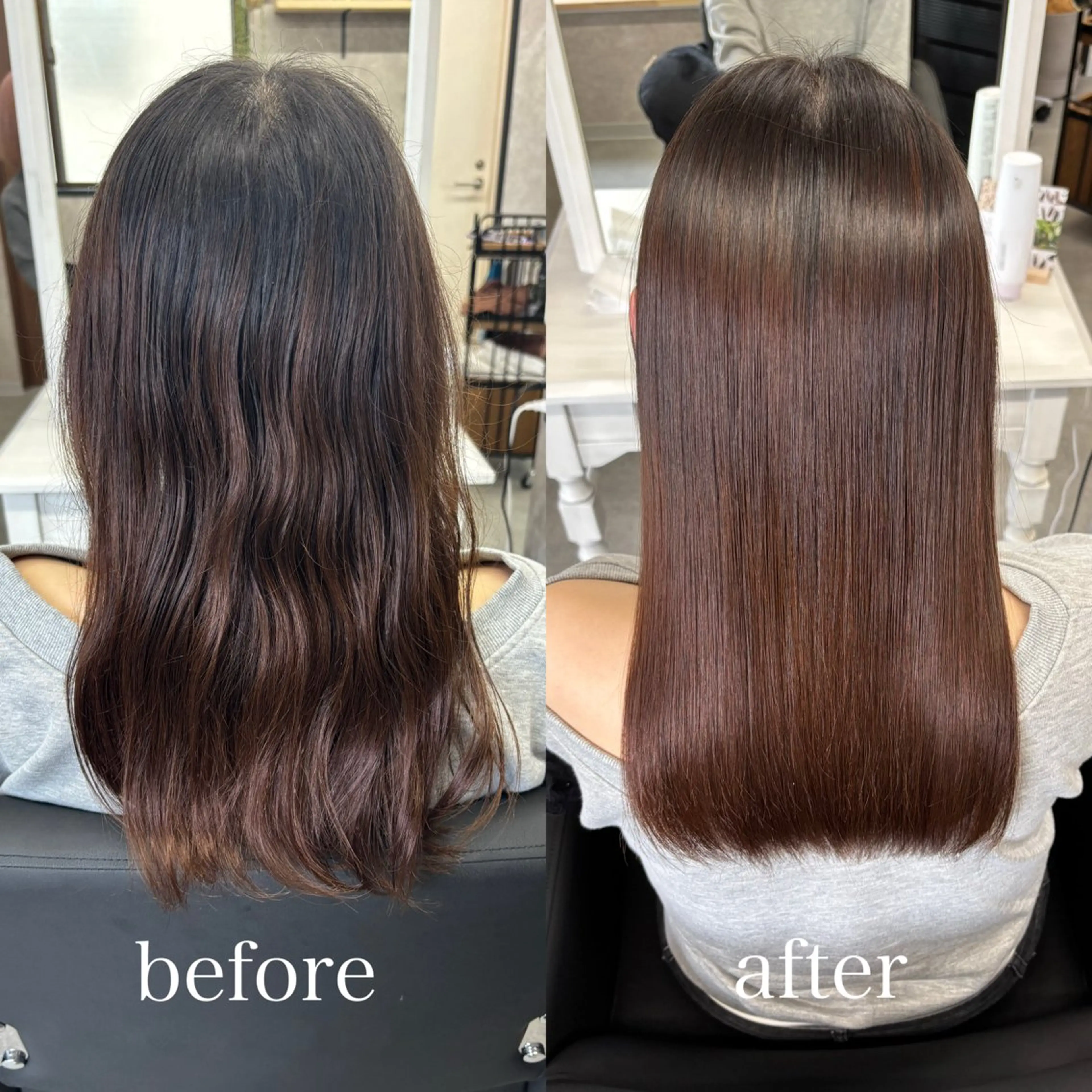 ロング かがみはやと 髪質改善/縮毛矯正のヘアスタイル