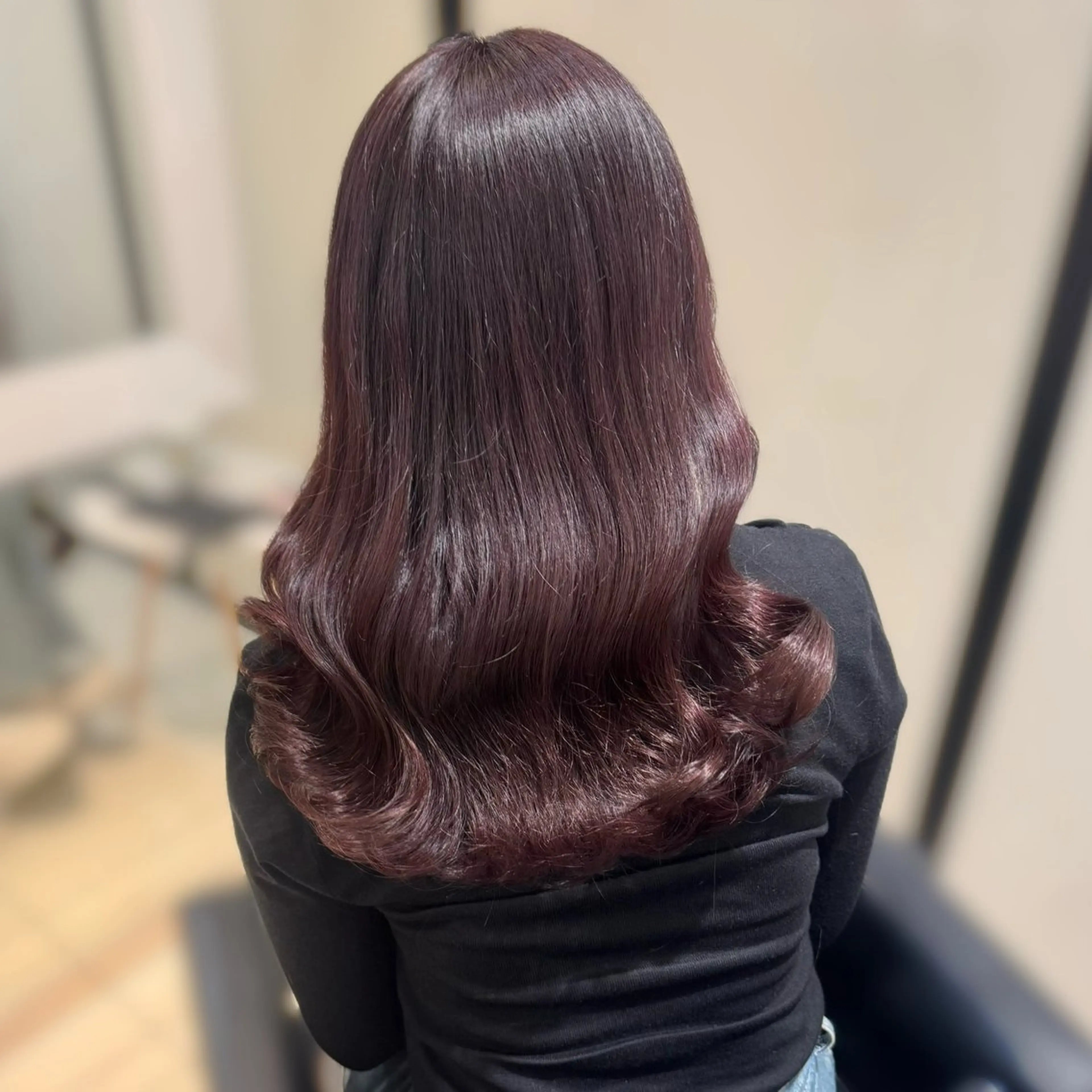 セミロング カラー ブリーチ ラベンダーカラー ラベンダーピンク ブリーチなしカラー ピンクカラー カット ヘアカラー トリートメント ブリーチなしカラー kana🐱のヘアスタイル