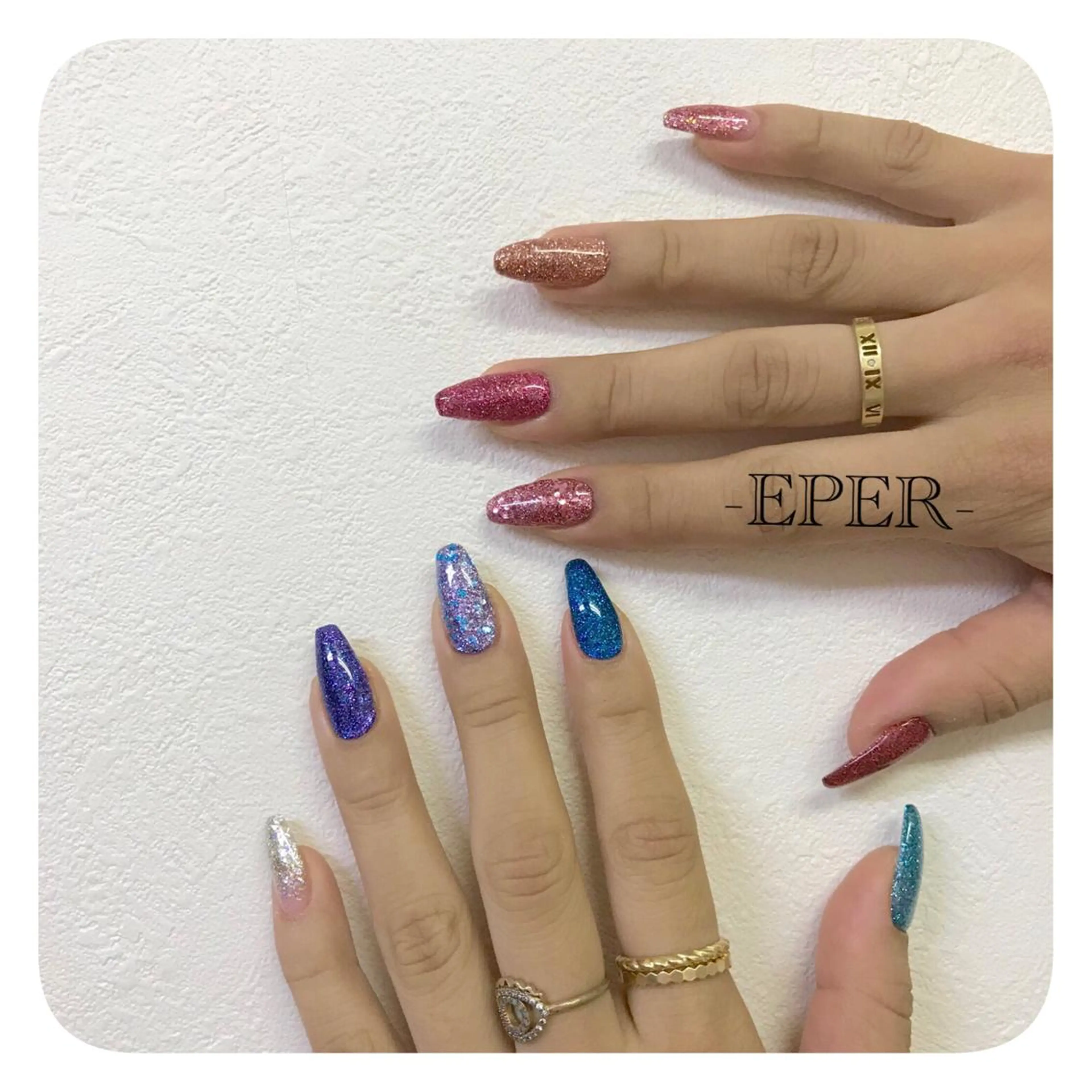 ネイル ラメ(グリッター) ラメグラデーション ワンカラーネイル ネイルサロン -EPER-エペルのネイルデザイン