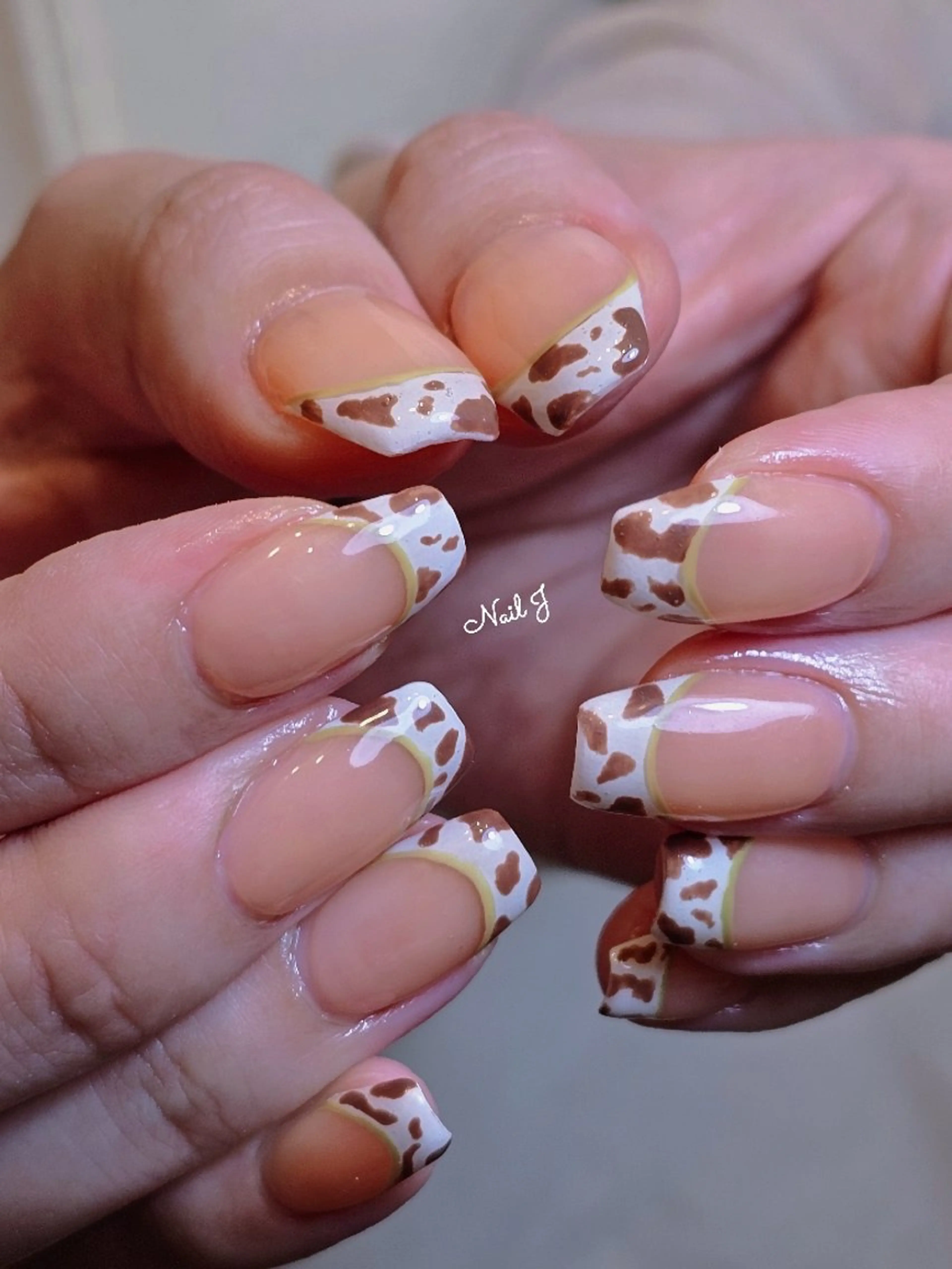 ネイル フレンチネイル 韓国ネイル 春ネイル ハンドネイル Nail Jのネイルデザイン