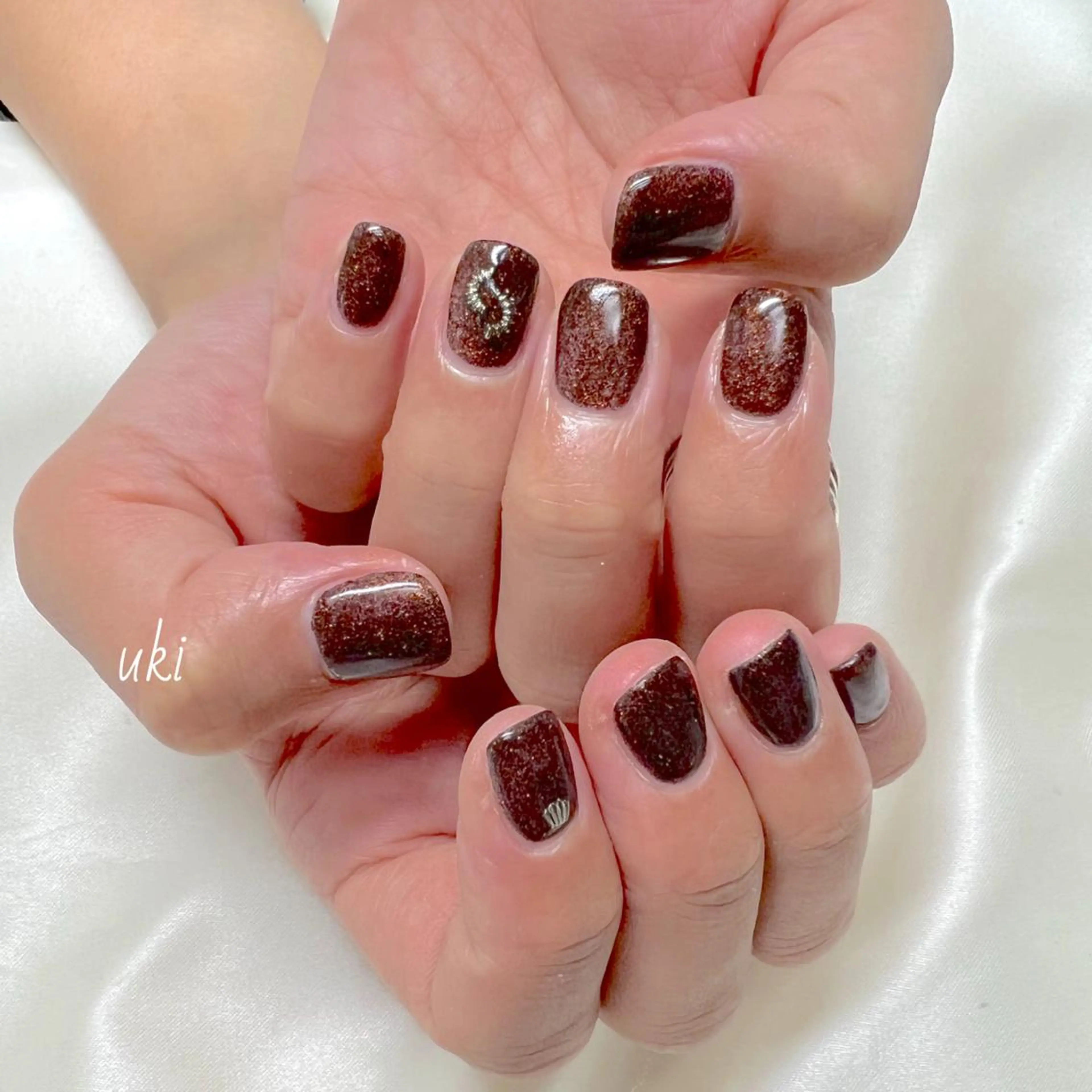 ネイル ラメ(グリッター) ワンカラーネイル ハンドネイル Ameri nail /UKIのネイルデザイン