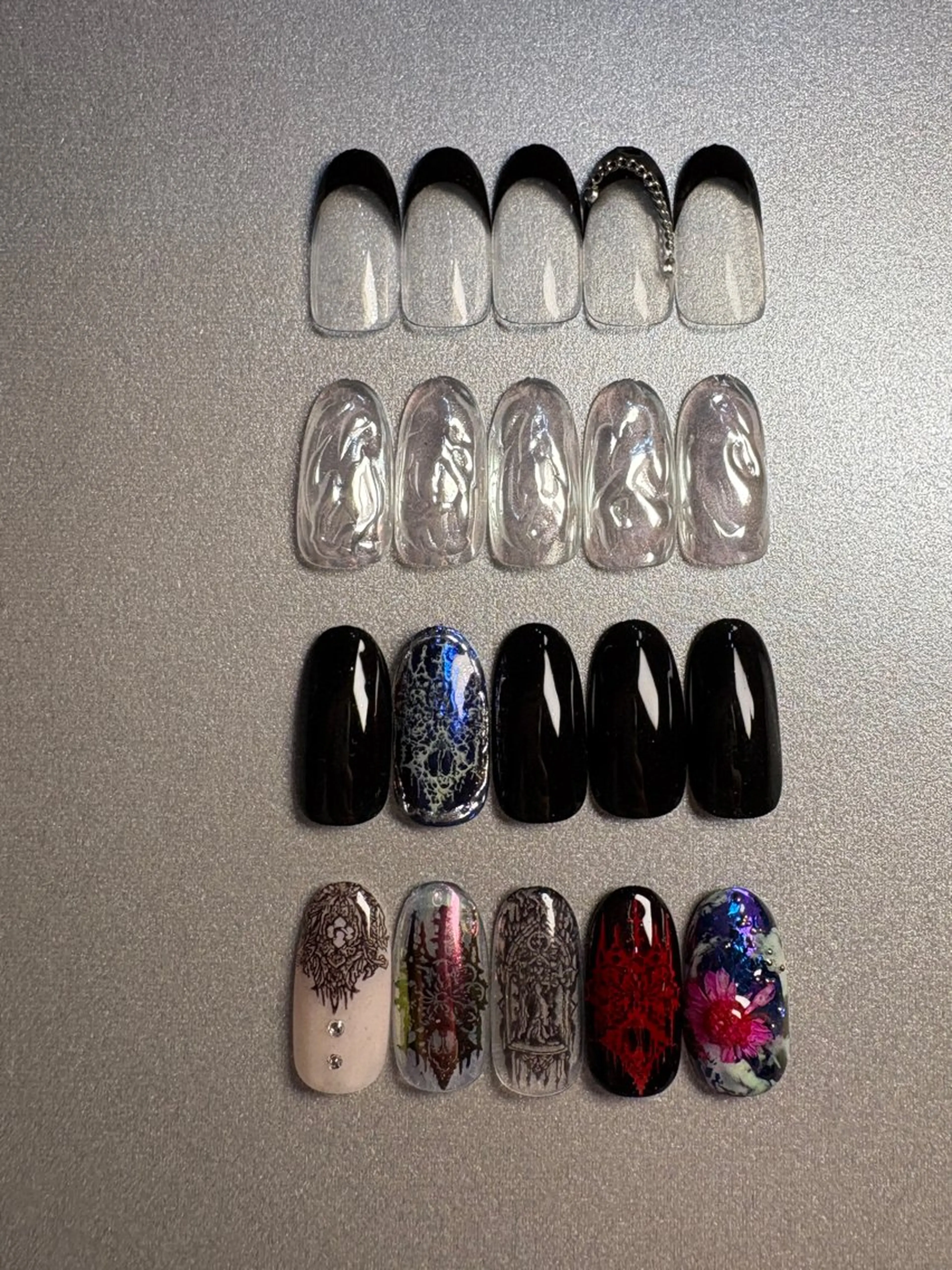 ネイル ブルー フレンチネイル ゴールド ミラーネイル ワンカラーネイル うえぽん 🌟のネイルデザイン