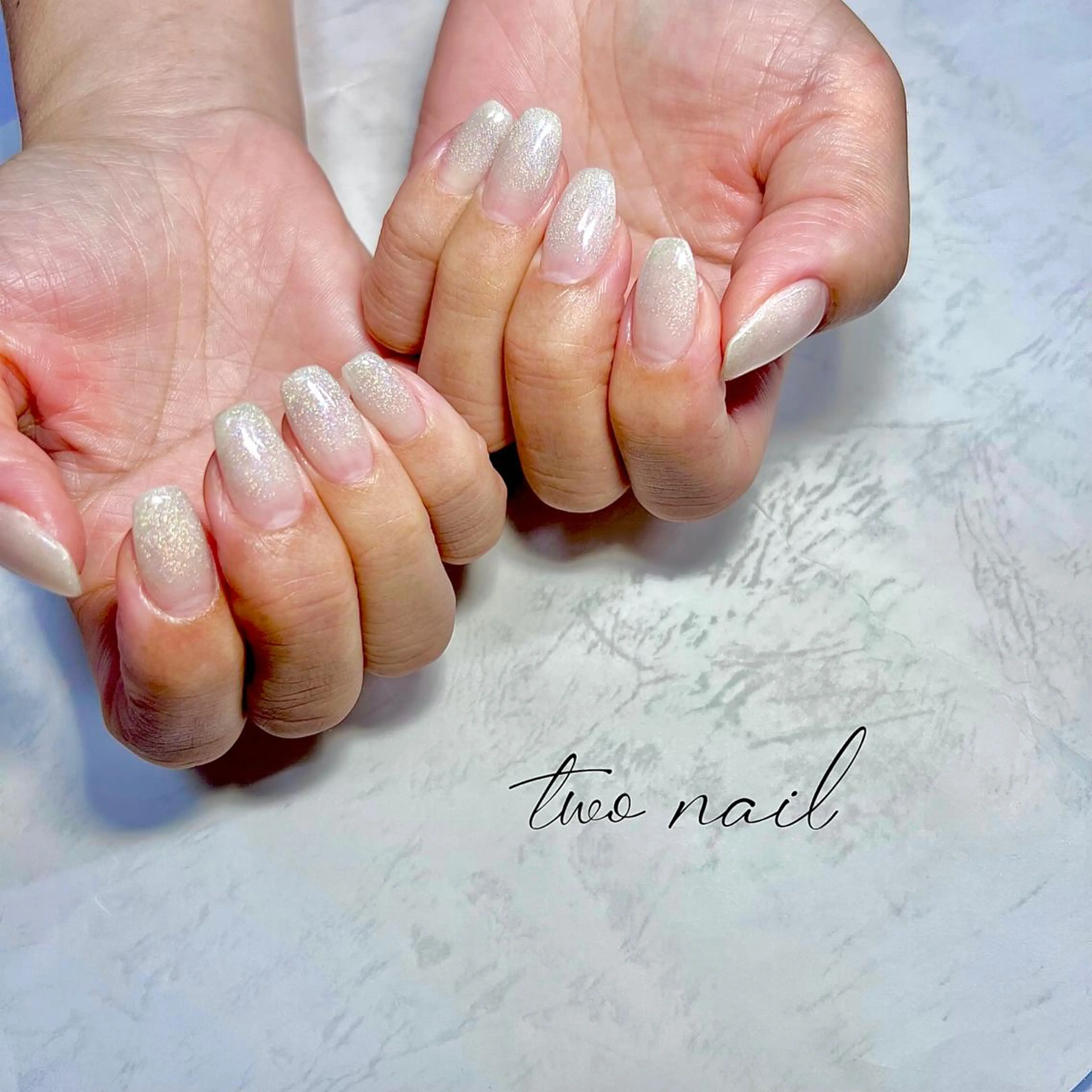 ネイル アートネイル フットネイル ハート ニュアンスネイル ホワイト ハンドネイル two nailのネイルデザイン