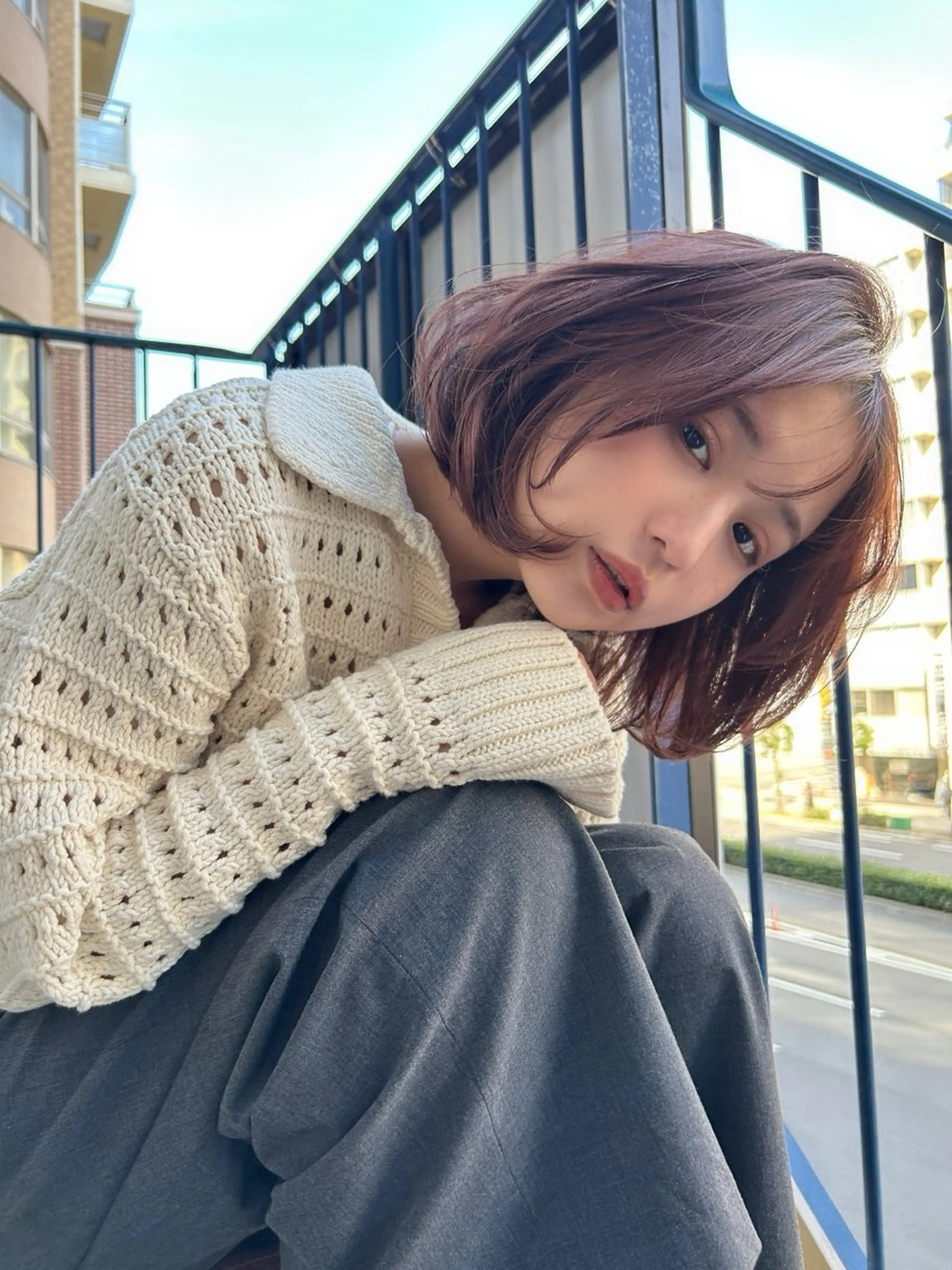 ショート ボブ 絹髪矯正/艶カラー /透明感/石田桃子のヘアスタイル