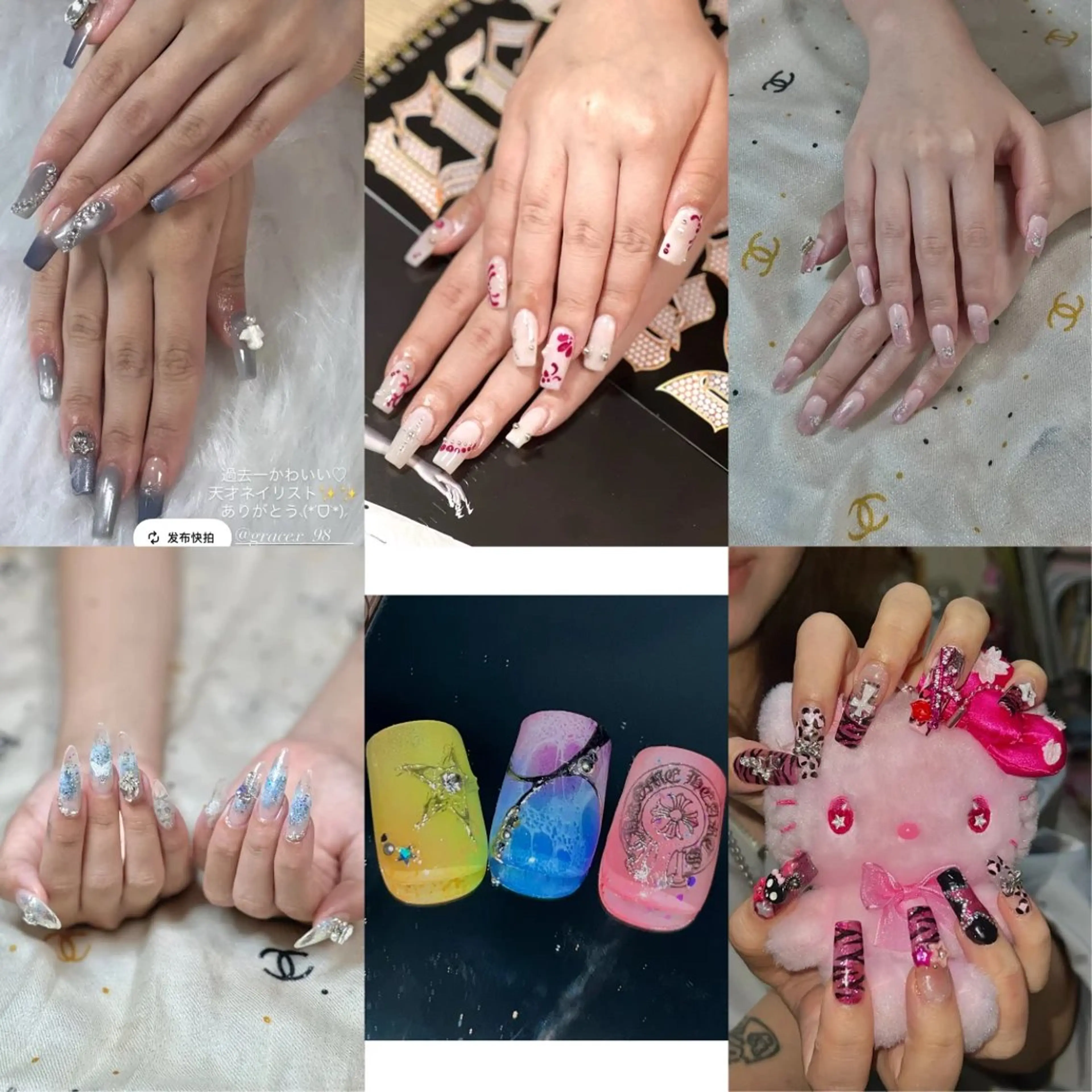 【研修ネイリスト】 （オフ別料金） 長さだし10本+デザイン持ち込み100分やり放題🎀事前写真提供（オフ别料金）の写真