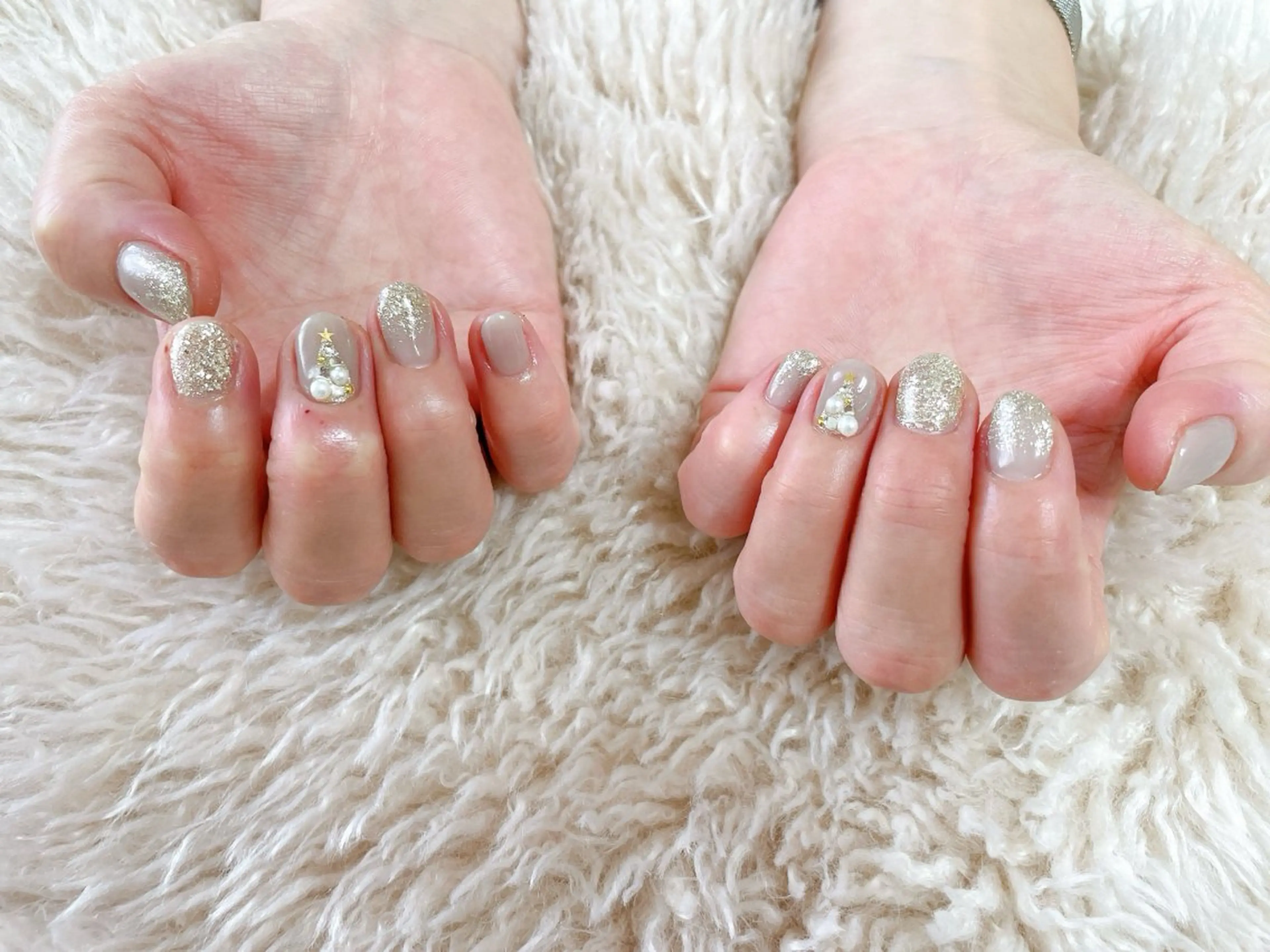 ネイル ジェルネイル 韓国ネイル パラジェル 冬ネイル クリスマス kikinail 溝の口のネイルデザイン