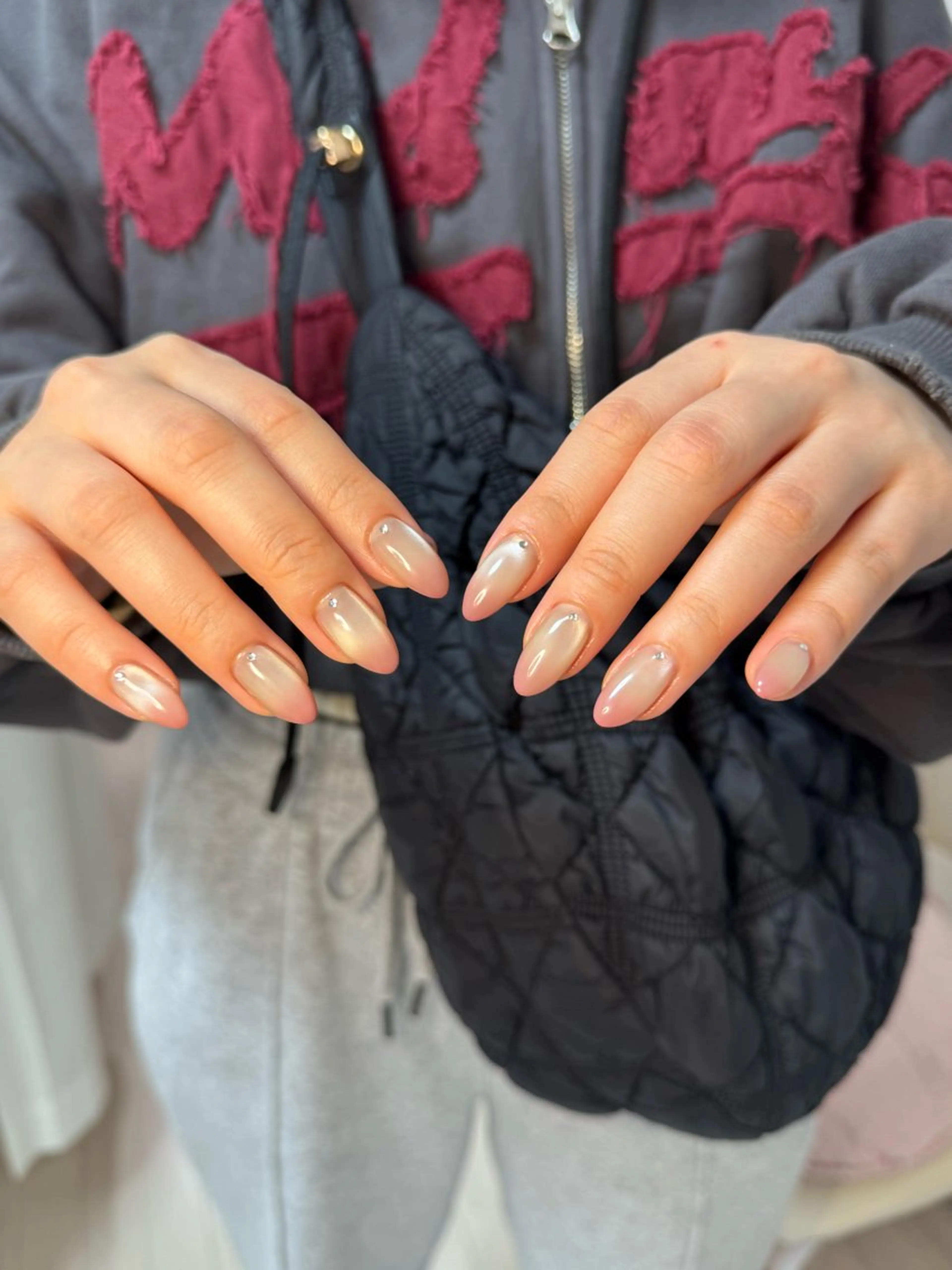 ネイル アートネイル オーロラネイル チークネイル フレンチネイル ガラスフレンチ ハンドネイル 🎀🎀YooLi Nail Salonのネイルデザイン