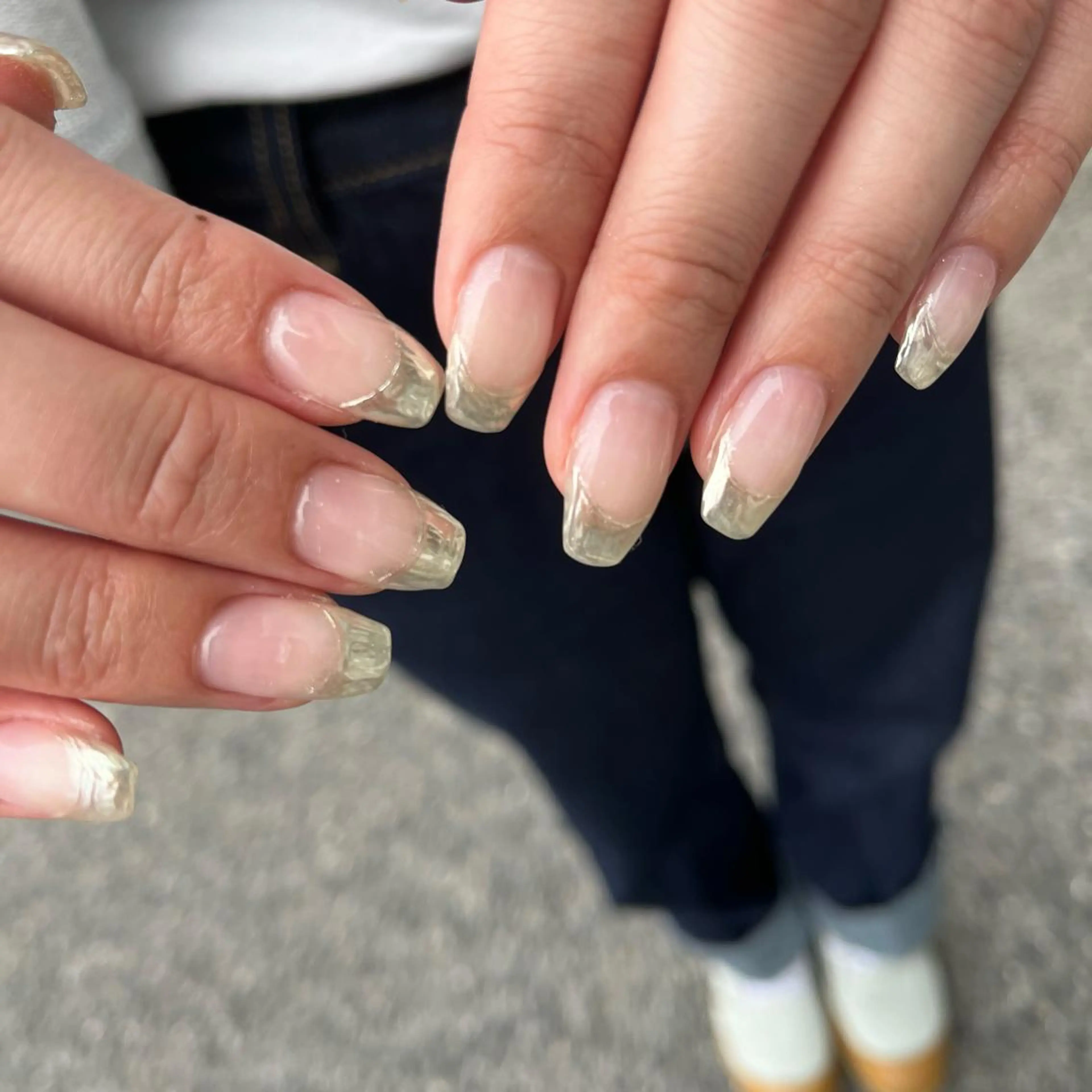 ネイル フレンチネイル ミラーネイル #Amin所属・#Amin nail salonのネイルデザイン