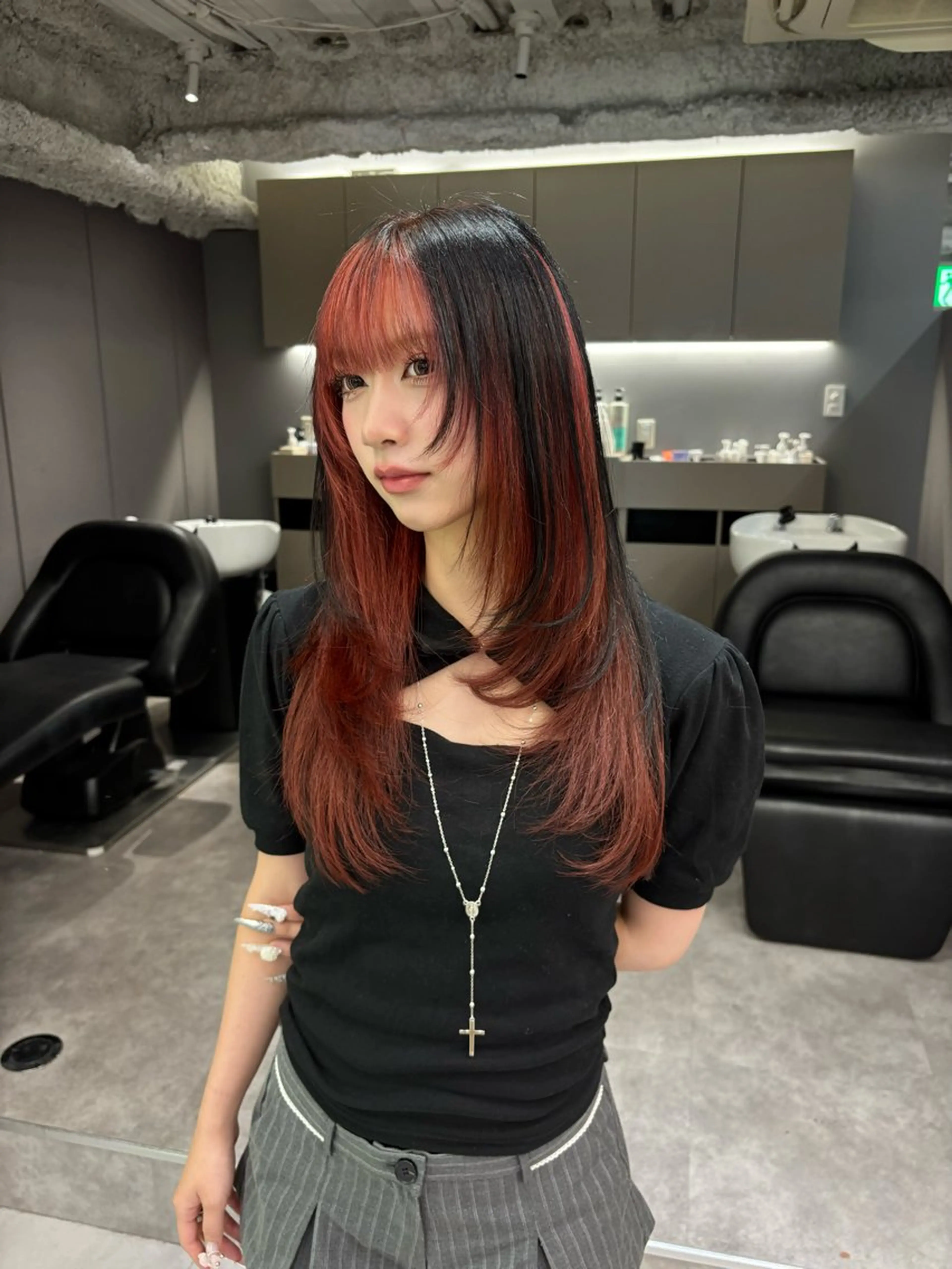 ロング カラー ブリーチ デザインカラー ヘアカラー 名古屋／デザイン／ ブリーチ/松井亮磨のヘアスタイル