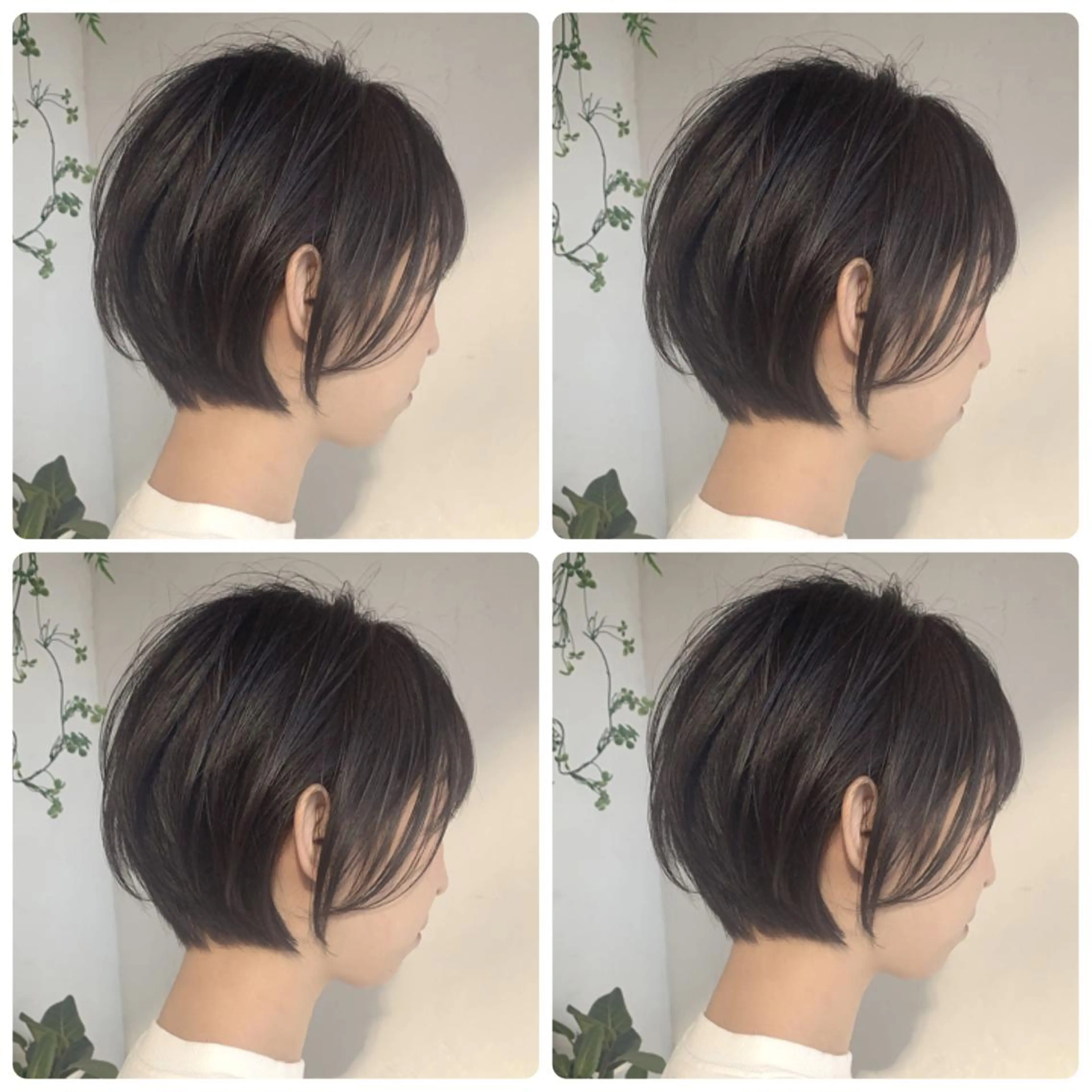 ショート カラー バレイヤージュ ベージュカラー グラデーションカラー ハイライトカラー オリーブカラー カット ヘアカラー トリートメント 京都大人女性ショート 徒歩1分/秋山のヘアスタイル