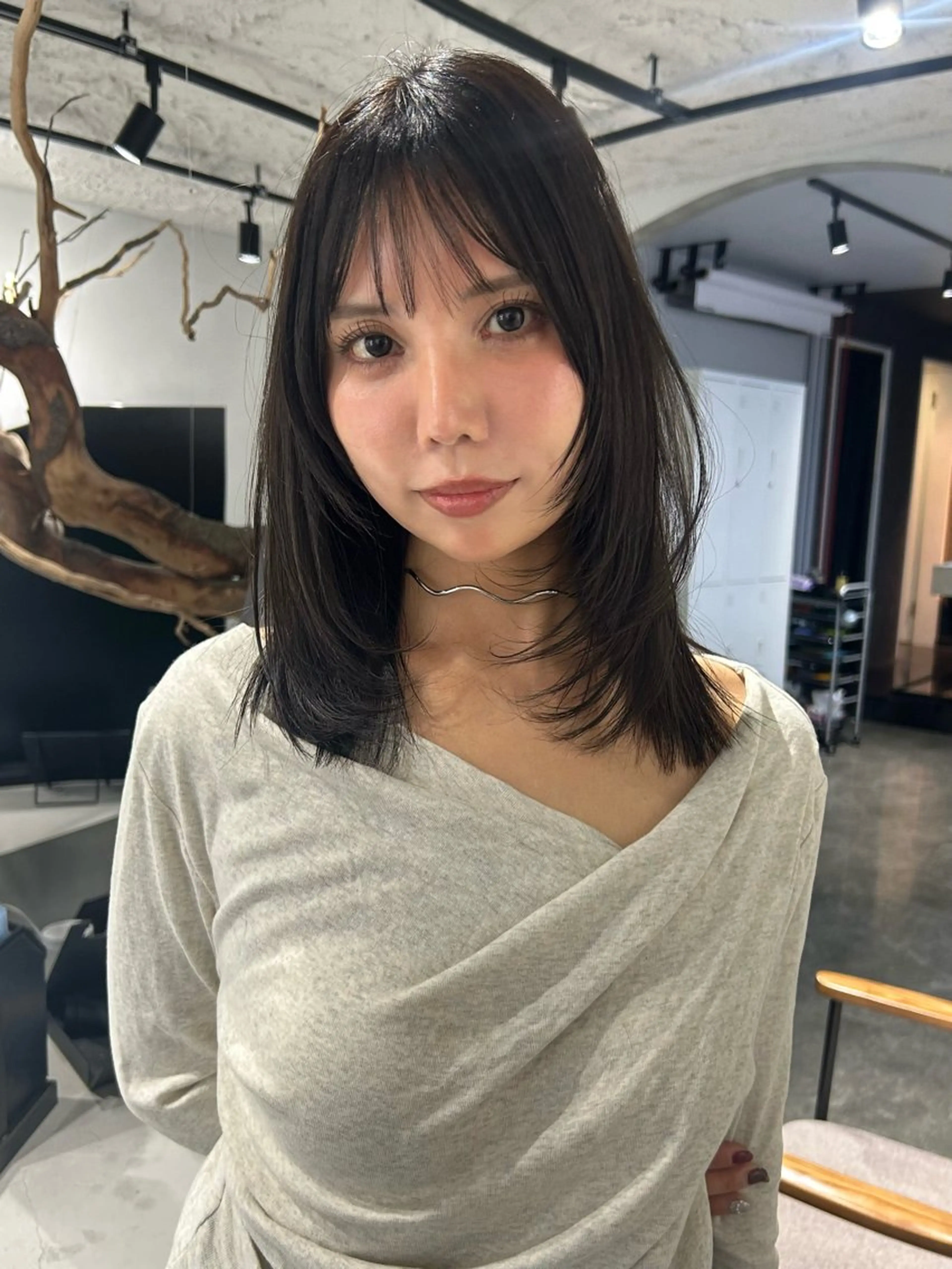 ミディアム ミディアムパーマ ハッシュカット 韓国風ヘア レイヤーカット カット トリートメント 船橋/パーマ/メンズ キチ/RITSUのヘアスタイル