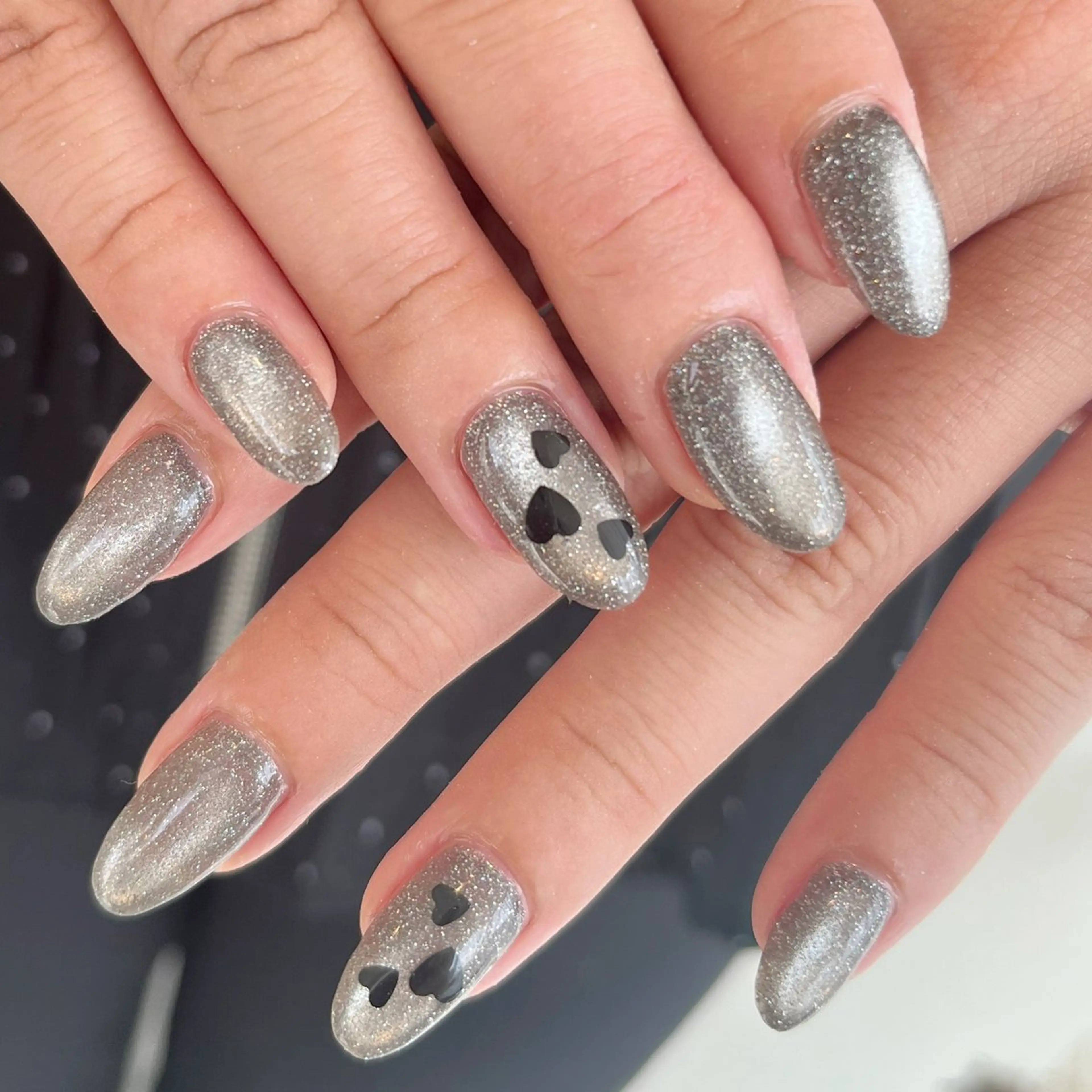 ネイル ハート キラキラネイル pétit所属・petit sarina..ෆのネイルデザイン