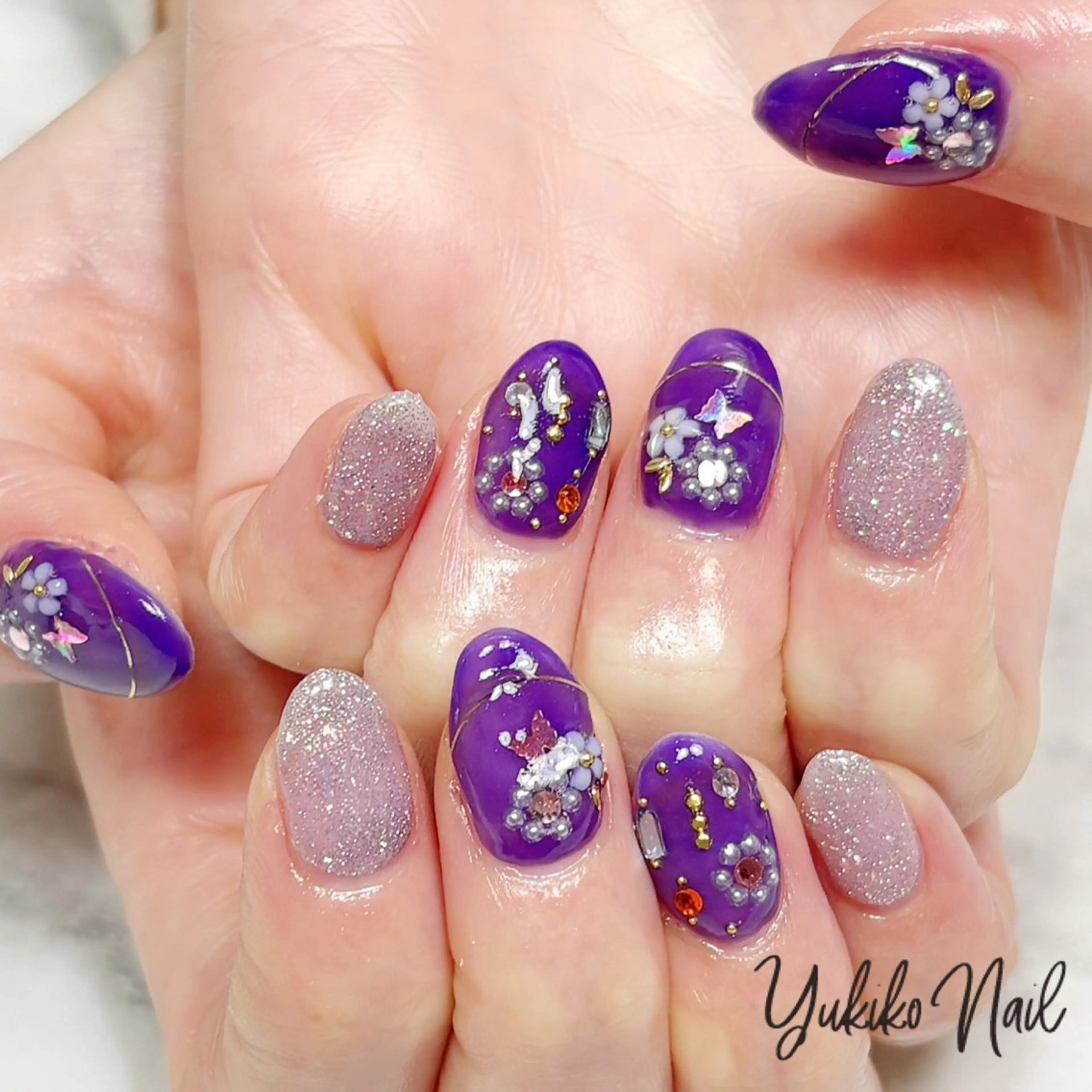 ネイル フラワーネイル 春ネイル ハンドネイル ユキコ ネイルのネイルデザイン