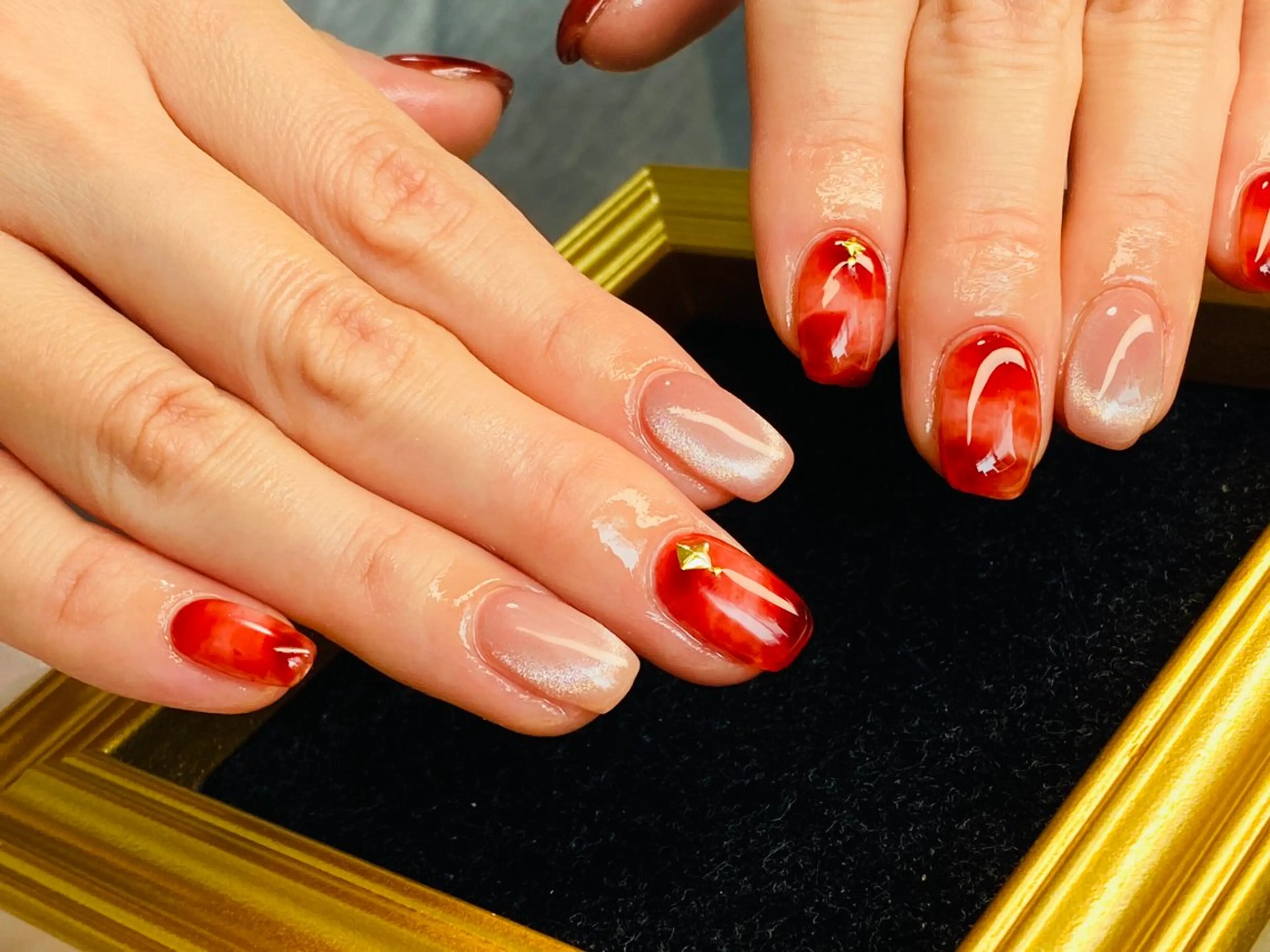 ネイル べっ甲ネイル HandS ネイル 自宅サロンのネイルデザイン