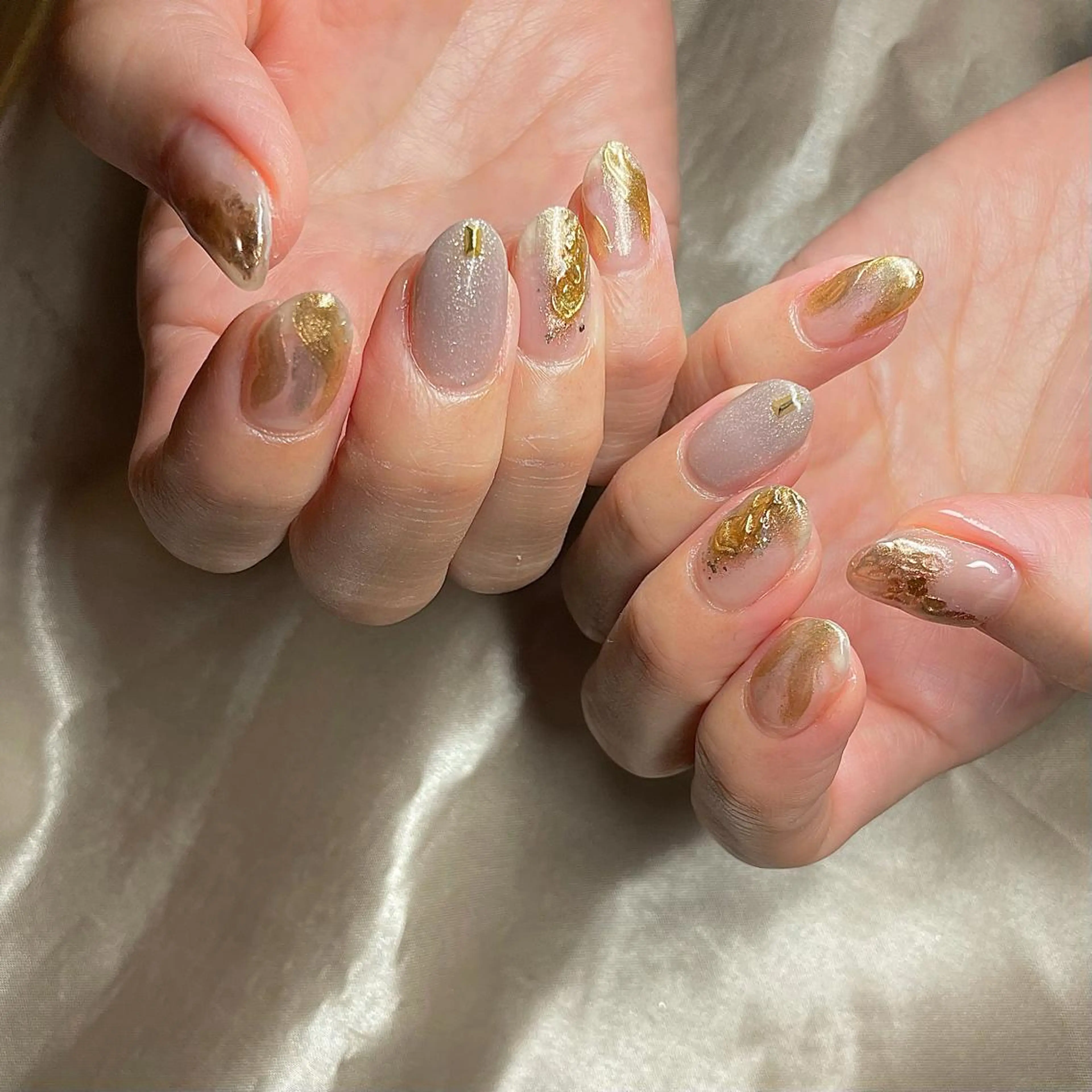 ミディアム カラー パーマ ヘアアレンジ メンズ キッズ ネイル マツエク・マツパ ミラーネイル ニュアンスネイル ニュアンスパーマ nail&eye Aoのマツエク・マツパデザイン