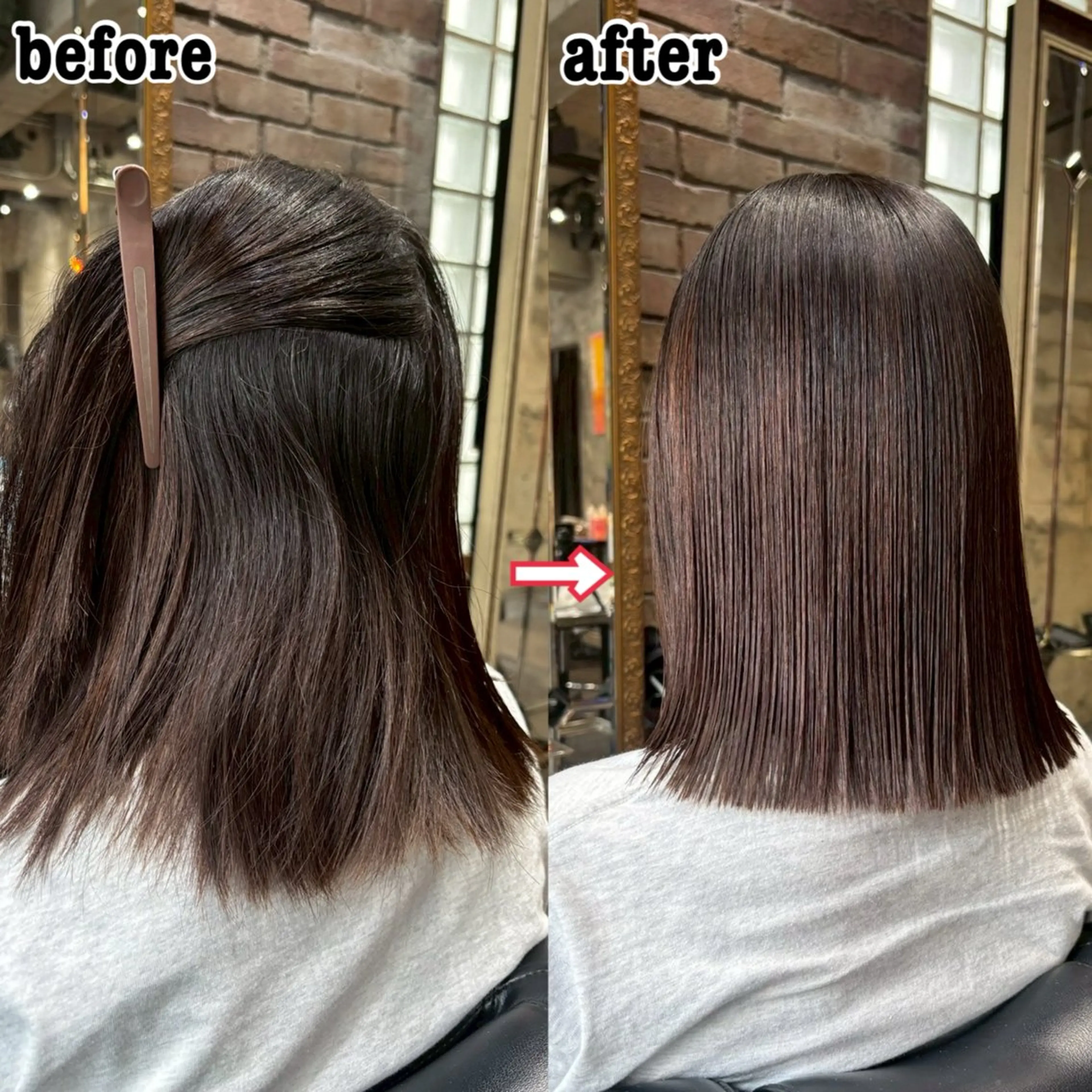 🍉1名限定🌻【デザインカット+髪質改善プレミアムストレート（トリートメント付）】(リタッチも◎)の写真