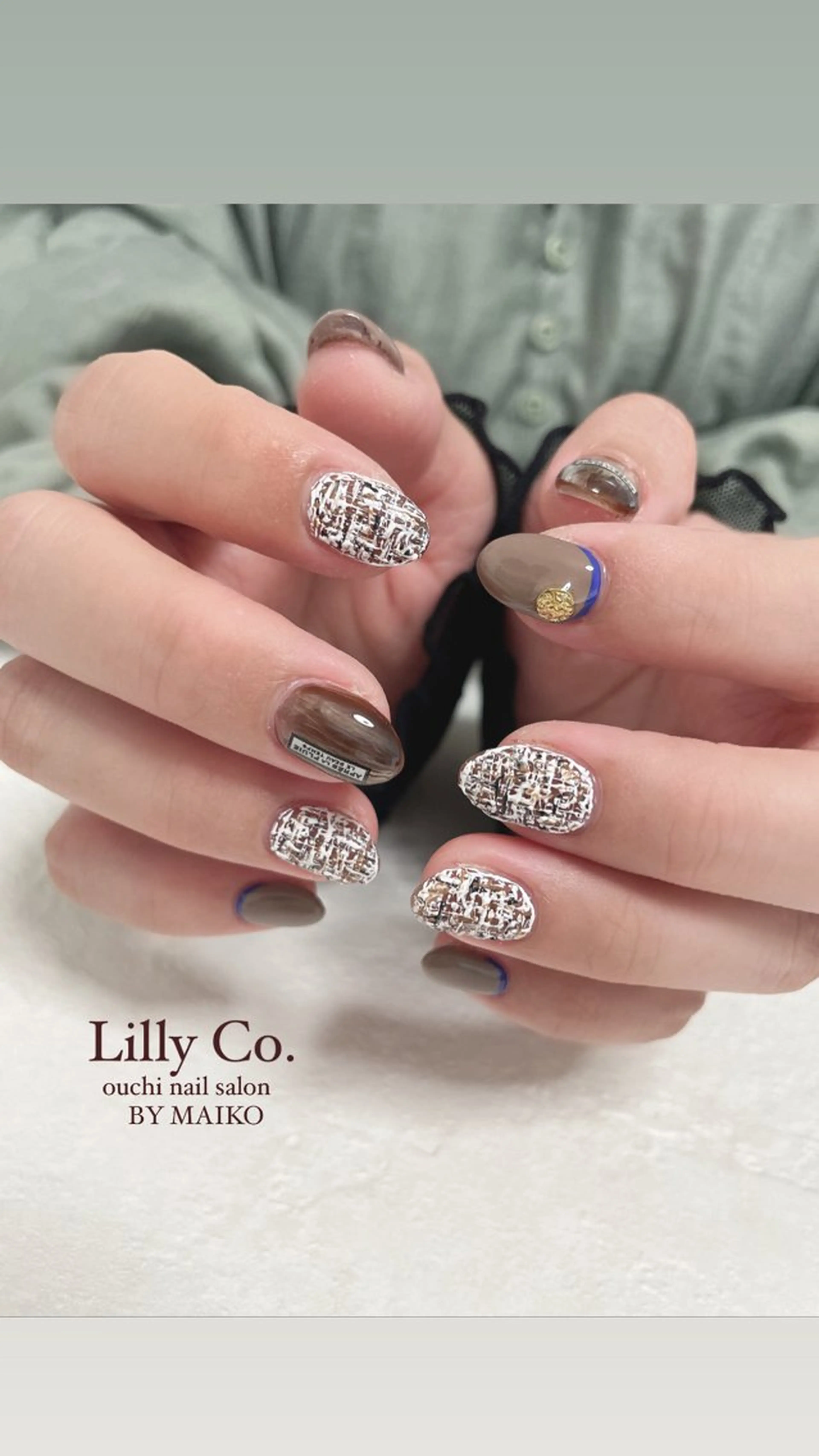 ネイル ツイードネイル ハンドネイル ハンドケア Lilly Co.のネイルデザイン