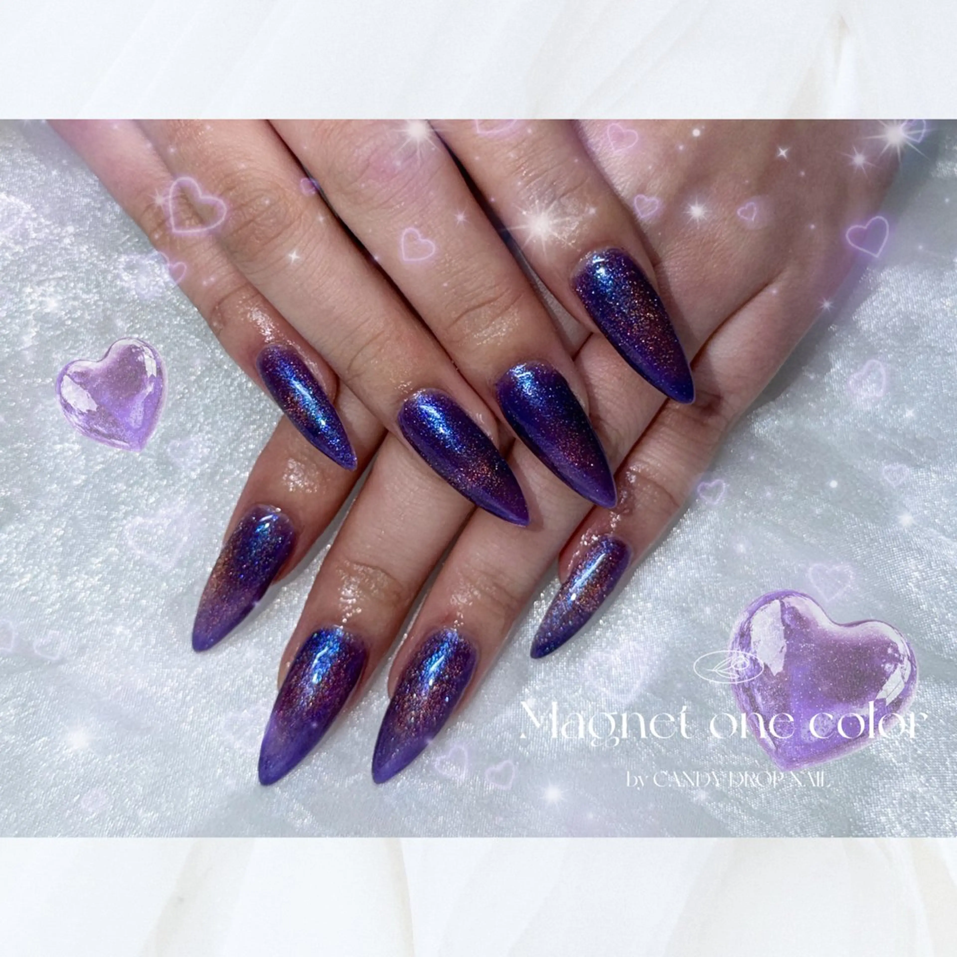 ネイル 長さ出し フラッシュネイル 韓国ネイル マグネットネイル ワンホンネイル ハンドネイル mayu 😽のネイルデザイン