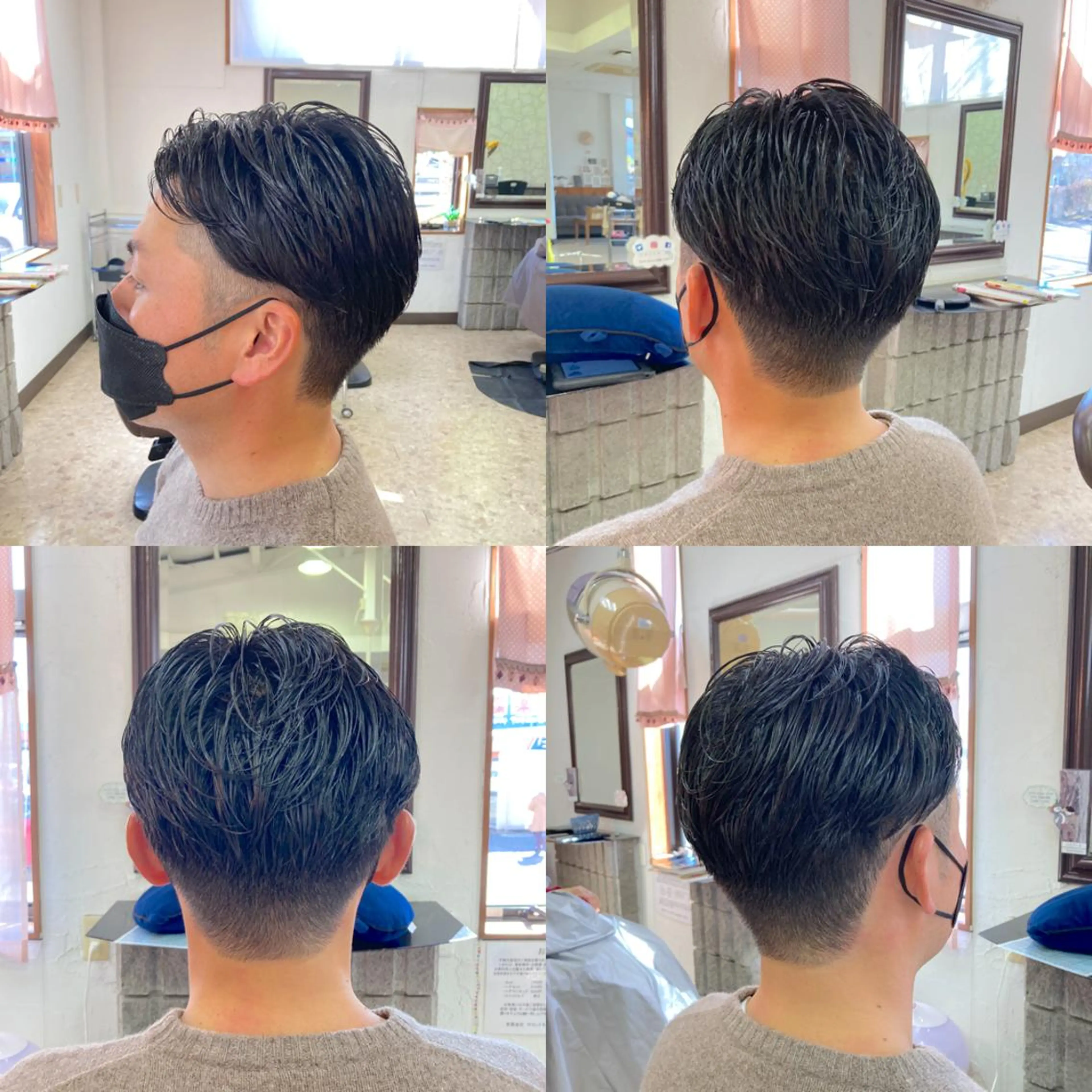 ショート パーマ メンズ ビジネス 七三 カット メンズ特化/垣見 隼人のヘアスタイル