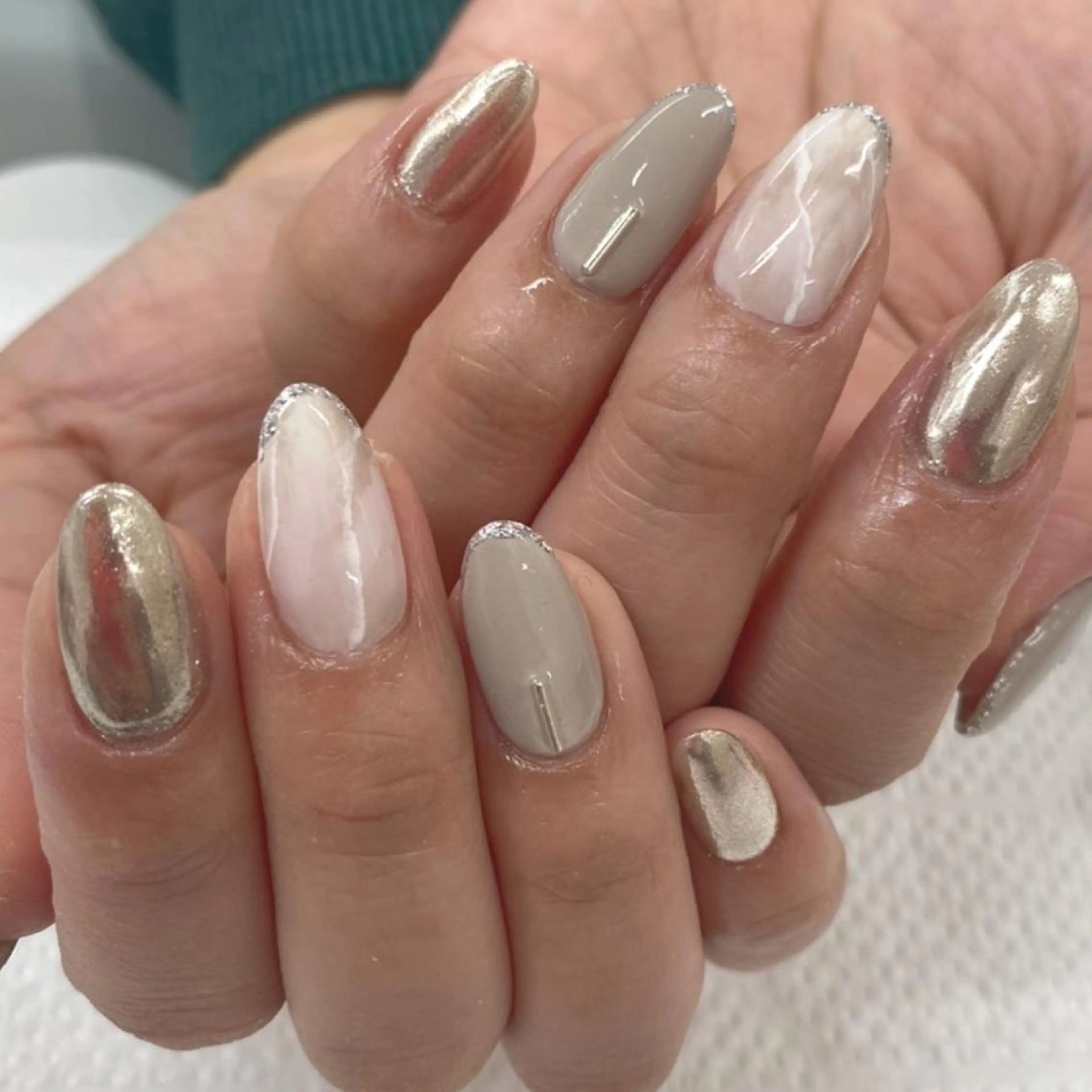 ミディアム ネイル ハンドネイル bo-nheur ボ・ヌールのネイルデザイン