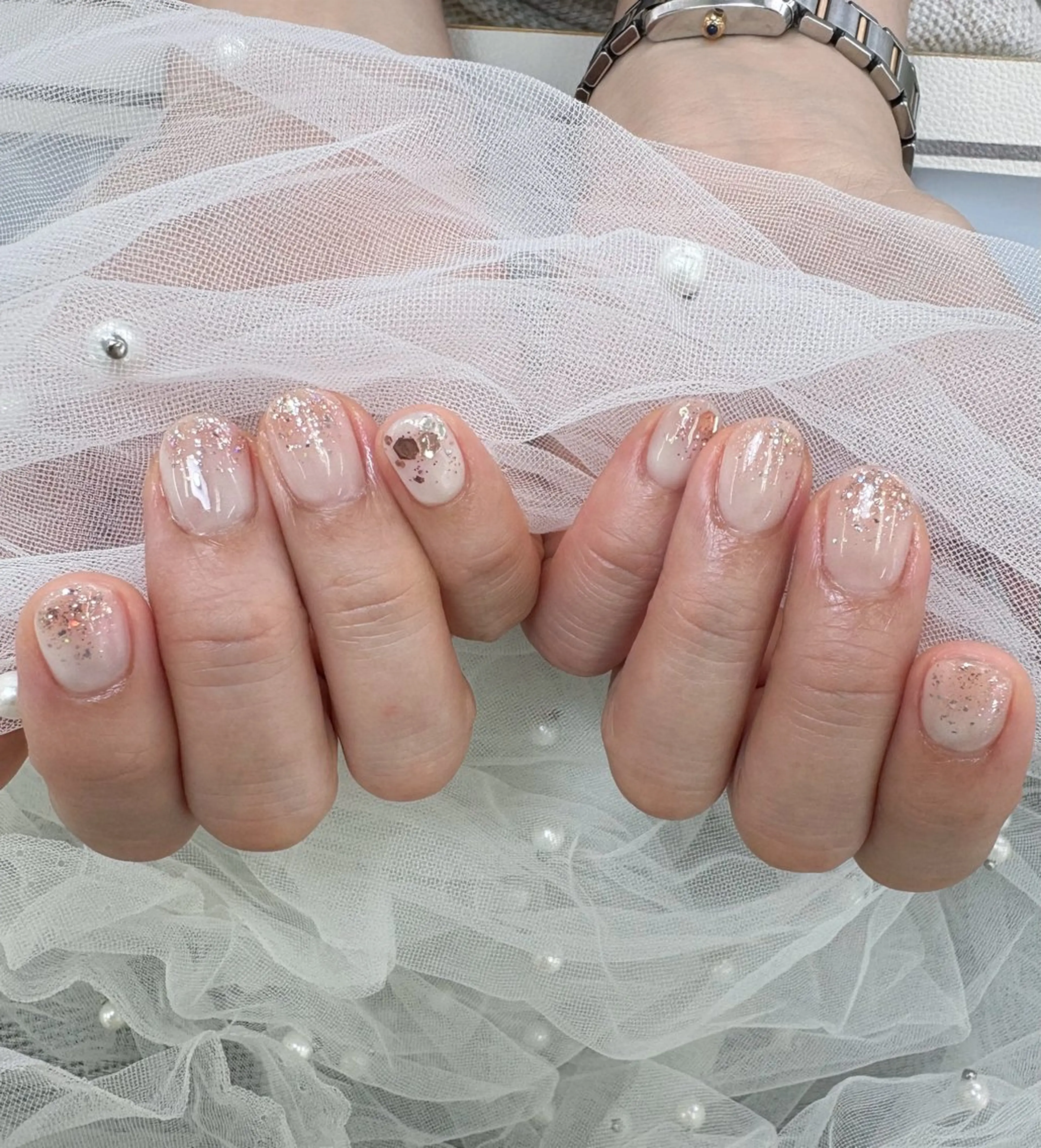 ネイル グラデーション ラメ(グリッター) ラメグラデーション 💎ネイリスト💎 月奈🌕🎀のネイルデザイン