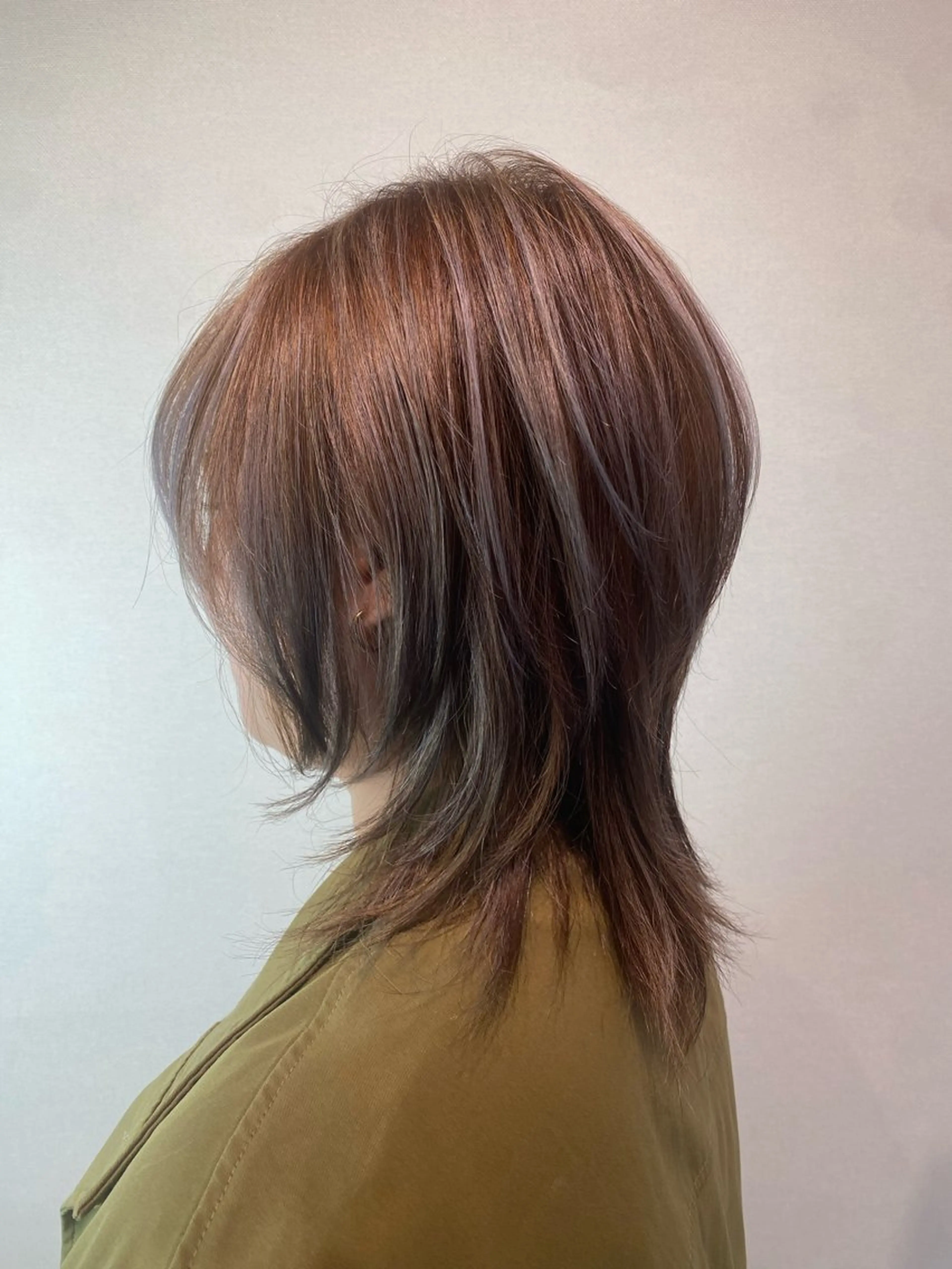 ミディアム ハイライト 小顔カット ヘアカラー 中谷 明日香のヘアスタイル