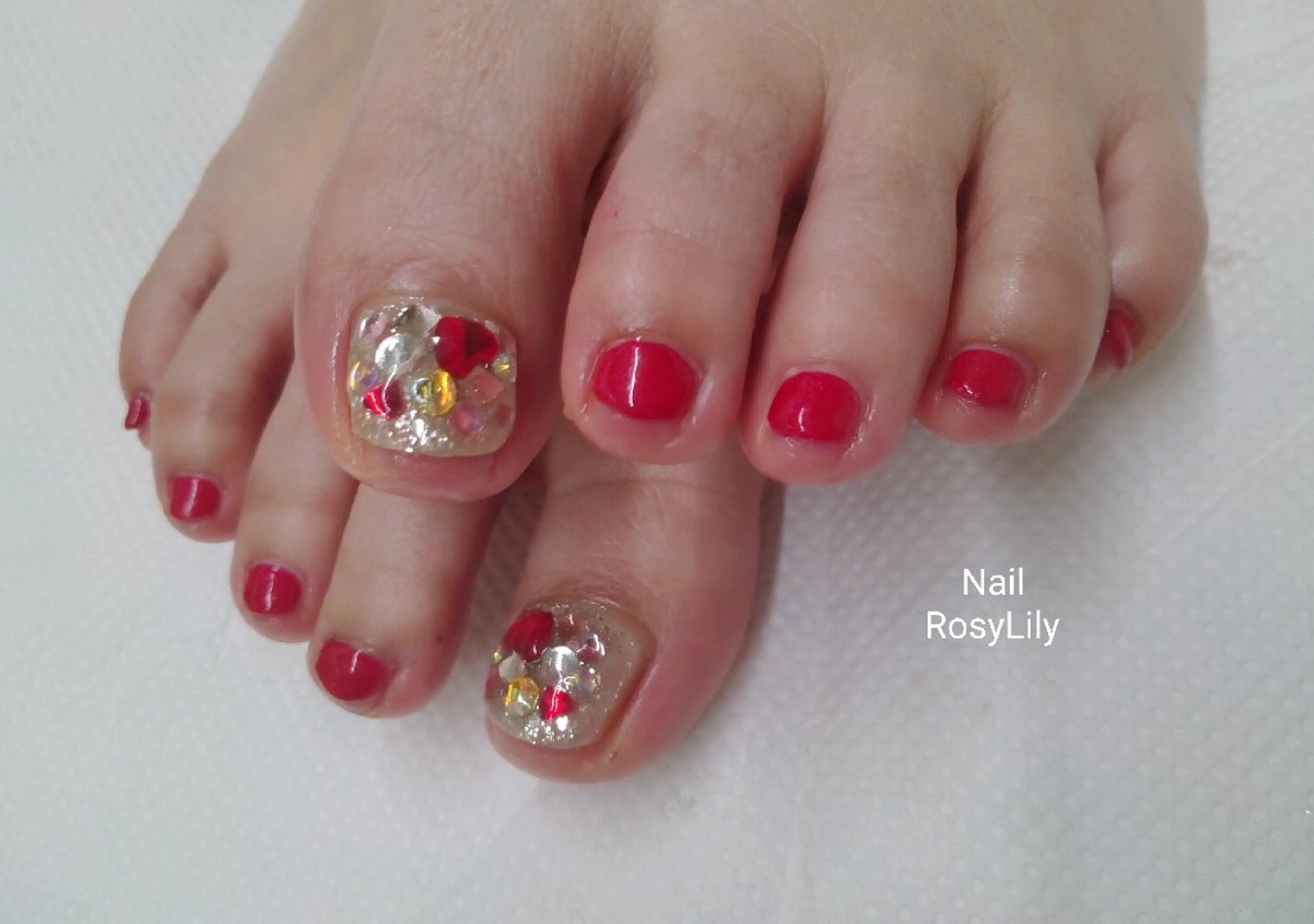 ネイル 持ち込み フットネイル プライベートサロン RosyLily所属・プライベートサロン Rosy Lilyのネイルデザイン