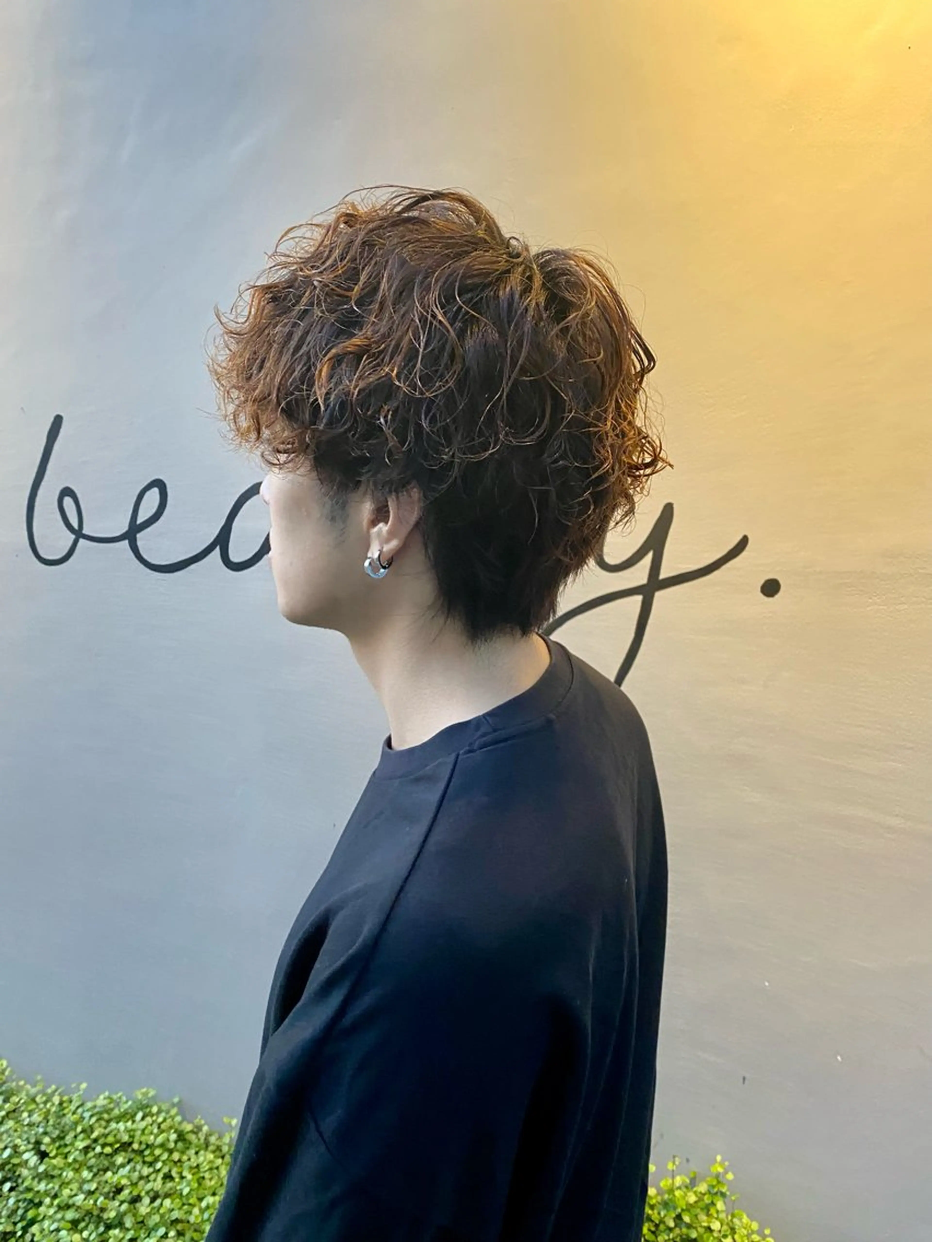 パーマ メンズ マッシュ メンズパーマ スパイラルパーマ abinto total beauty所属・柴田 大輔のヘアスタイル