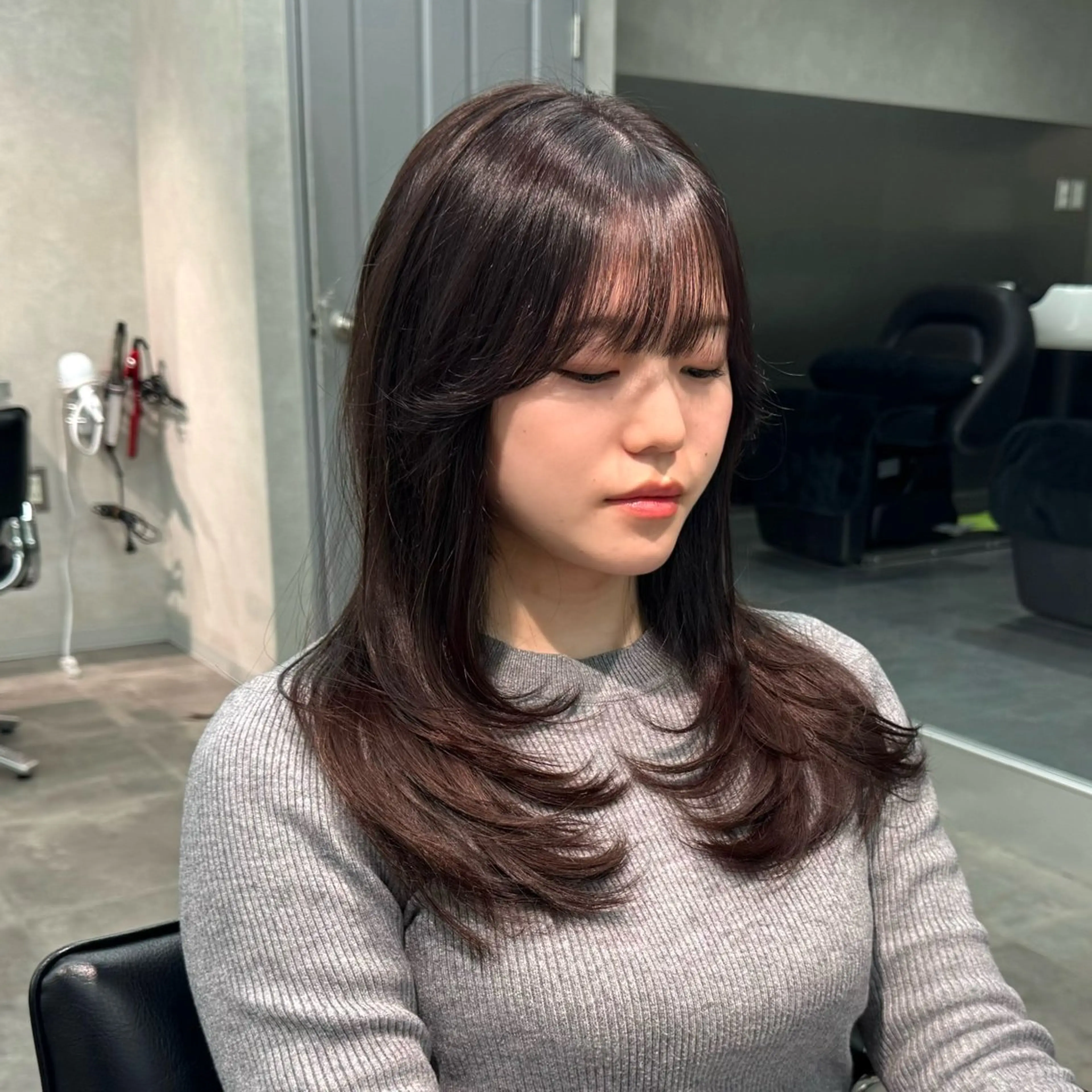 セミロング カット ヘアカラー 韓国特化🇰🇷千葉 /レイヤーカット竜生のヘアスタイル