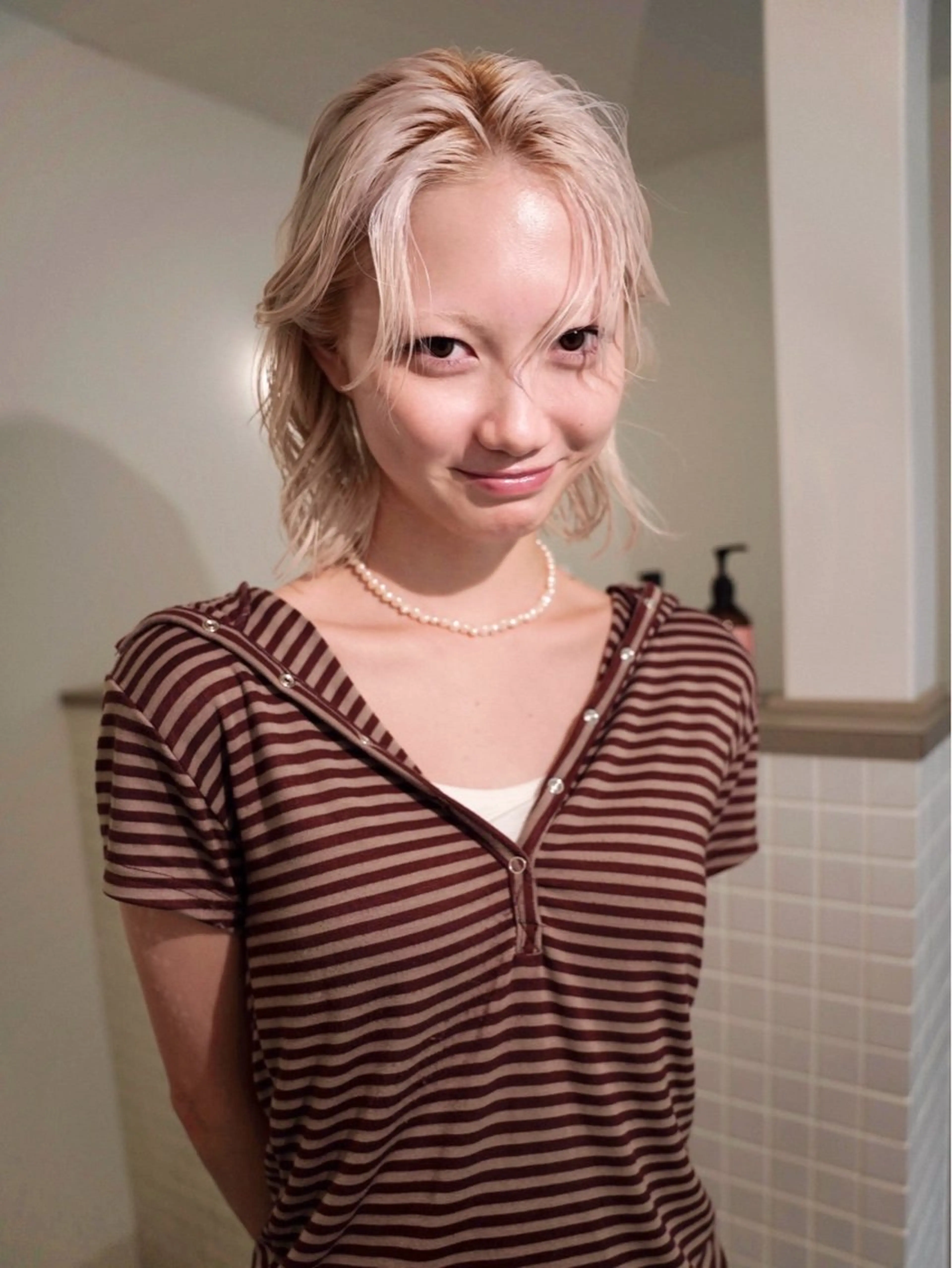 ショート カラー ブロンド ブラウンカラー ボブ カット ヘアカラー トリートメント デザイン/レイヤー Kaito🐩/栄のヘアスタイル