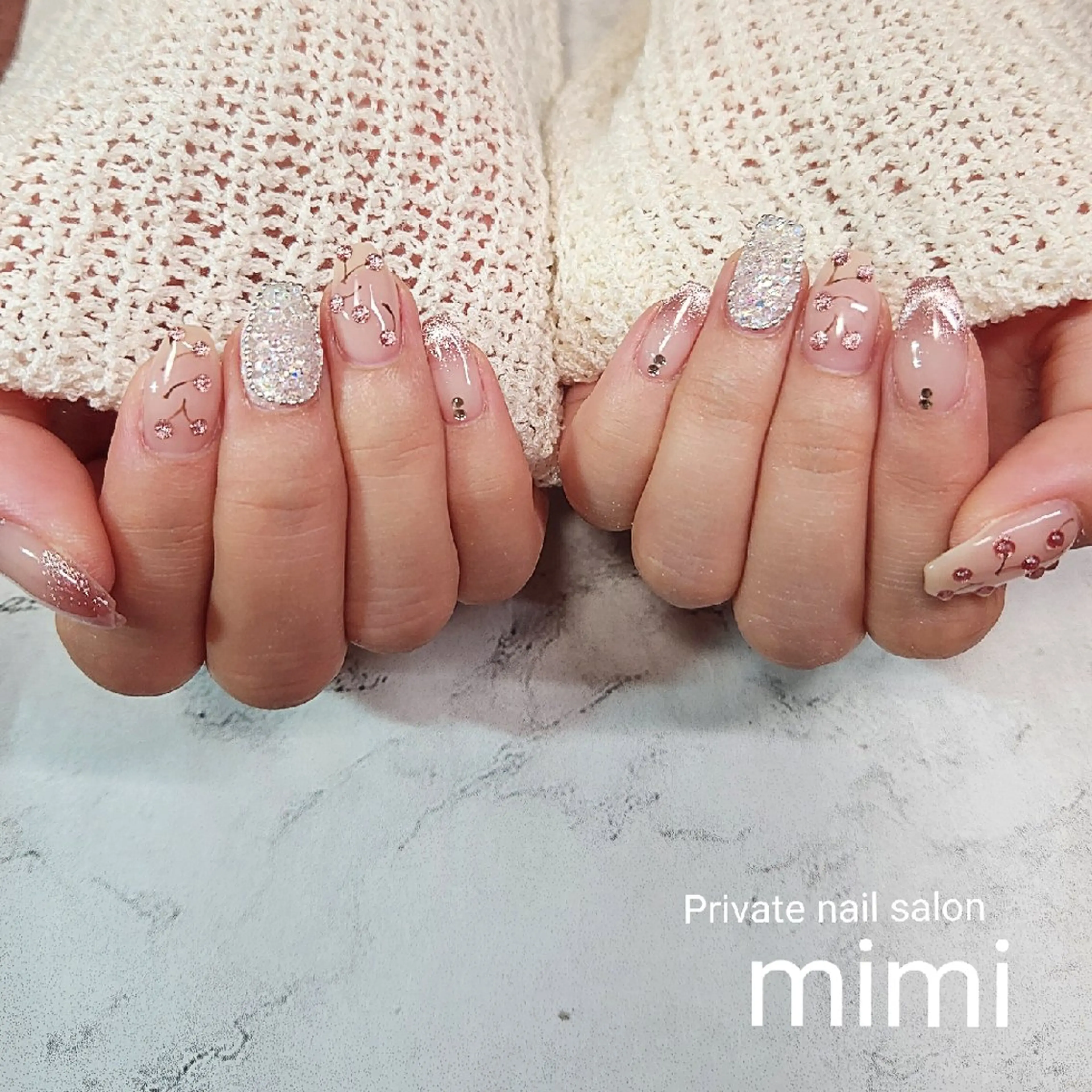 ネイル 持ち込み ハンドネイル 博多ネイル ｍｉｍｉのネイルデザイン