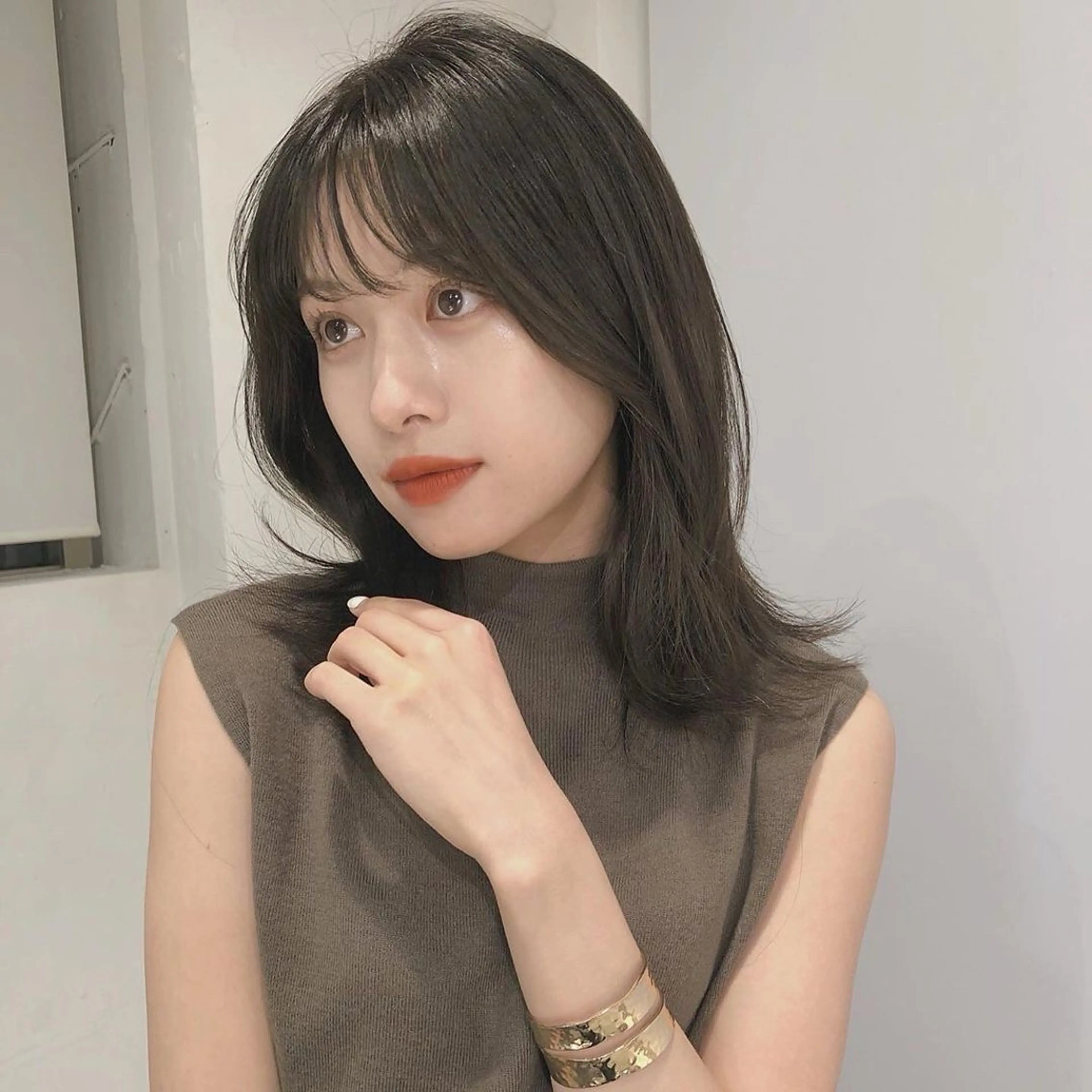 カラー ベージュカラー オリーブベージュ K.Koji ショートボブ/ボブのヘアスタイル