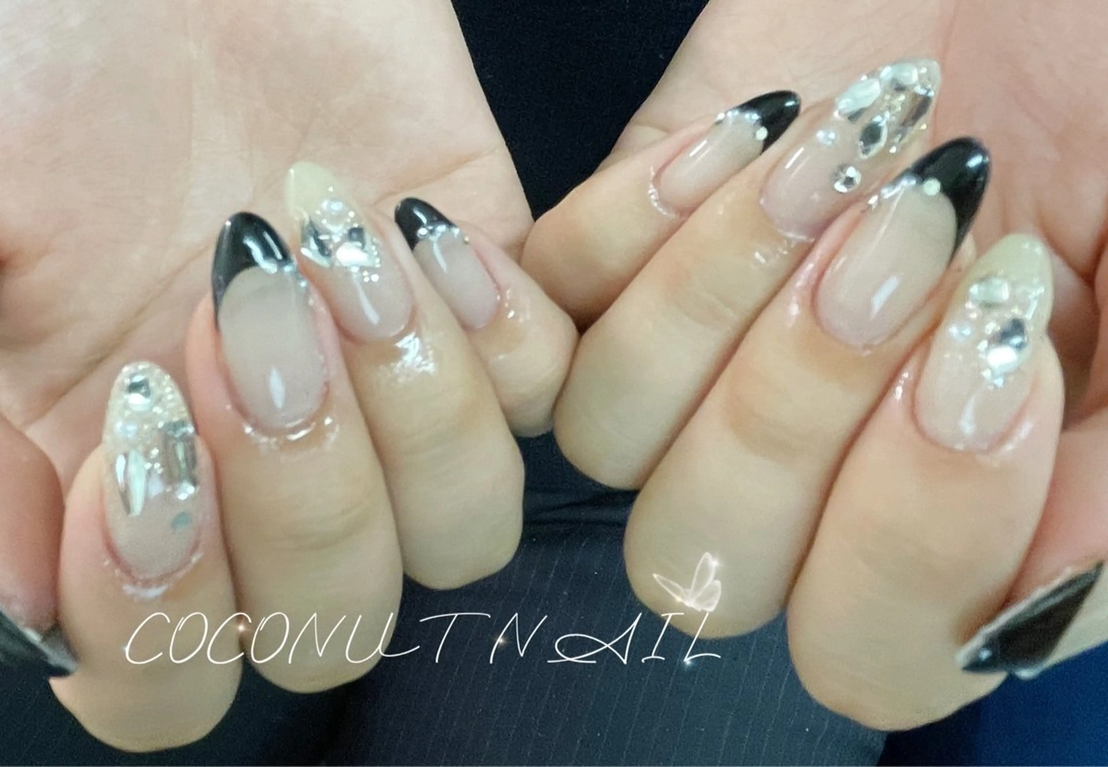ネイル べっ甲ネイル フレンチネイル キラキラネイル マグネットネイル 大理石ネイル(マーブル) 神田 ココナッツのネイルデザイン