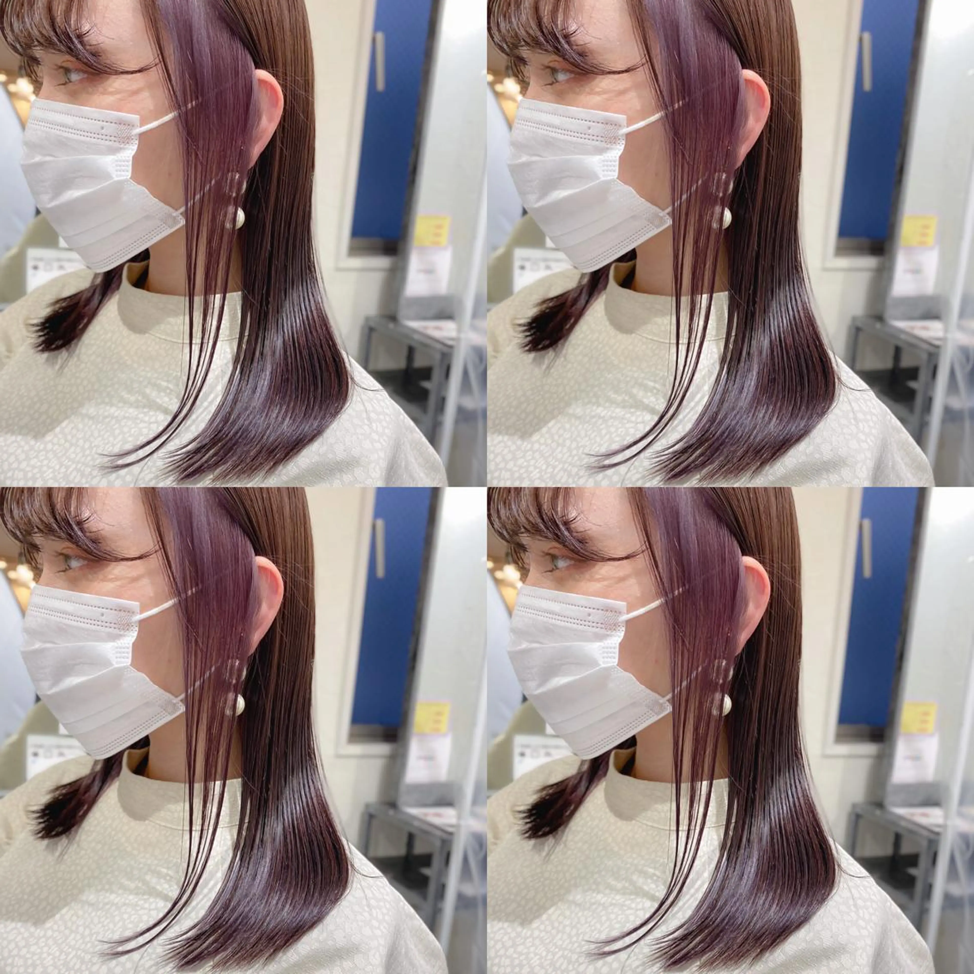 ミディアム カラー ヘアアレンジ ブリーチ インナーカラー カット ヘアカラー トリートメント 竹内啓太 ボブのヘアスタイル