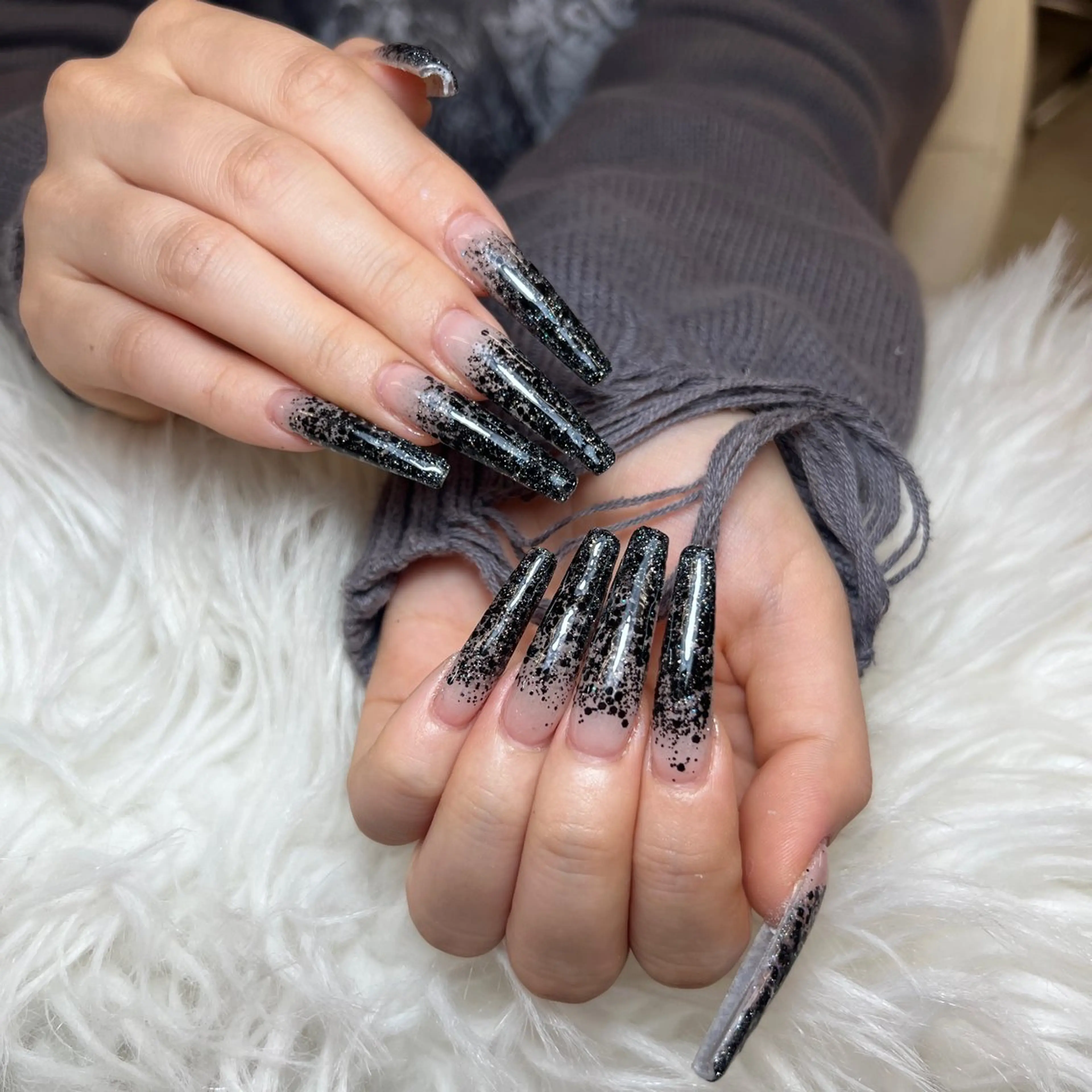 ネイル アートネイル オーロラネイル チークネイル 長さ出し フットネイル ハンドネイル Noiranail_ studio川越西口のネイルデザイン