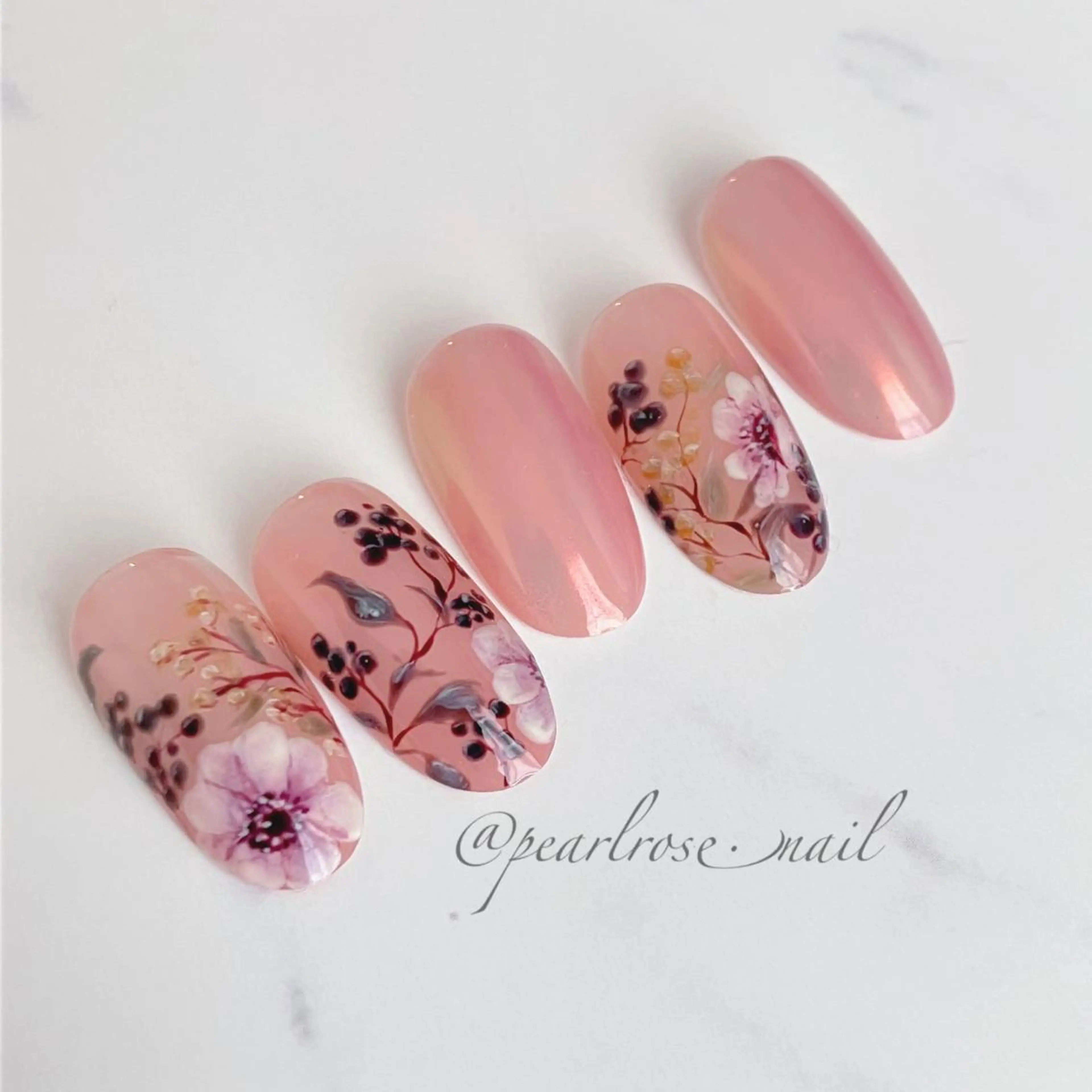 ネイル ハンドネイル Beauty salon Ryu・ange所属・PEARL ROSE パールローズのネイルデザイン