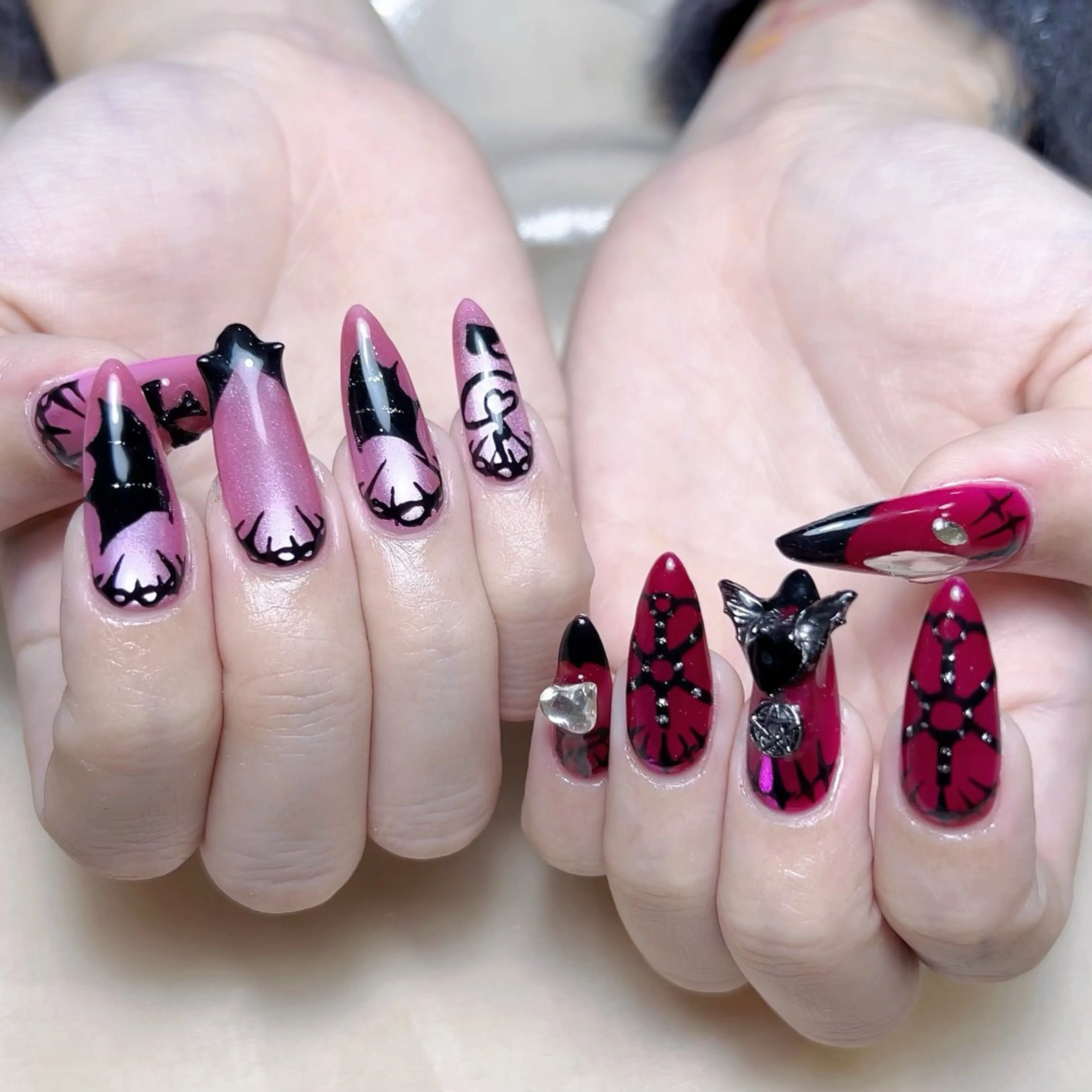 メンズ ネイル メンズ韓国風 アートネイル オーロラネイル ガーリー キラキラネイル ハンドネイル Nail salon 木にいるのネイルデザイン