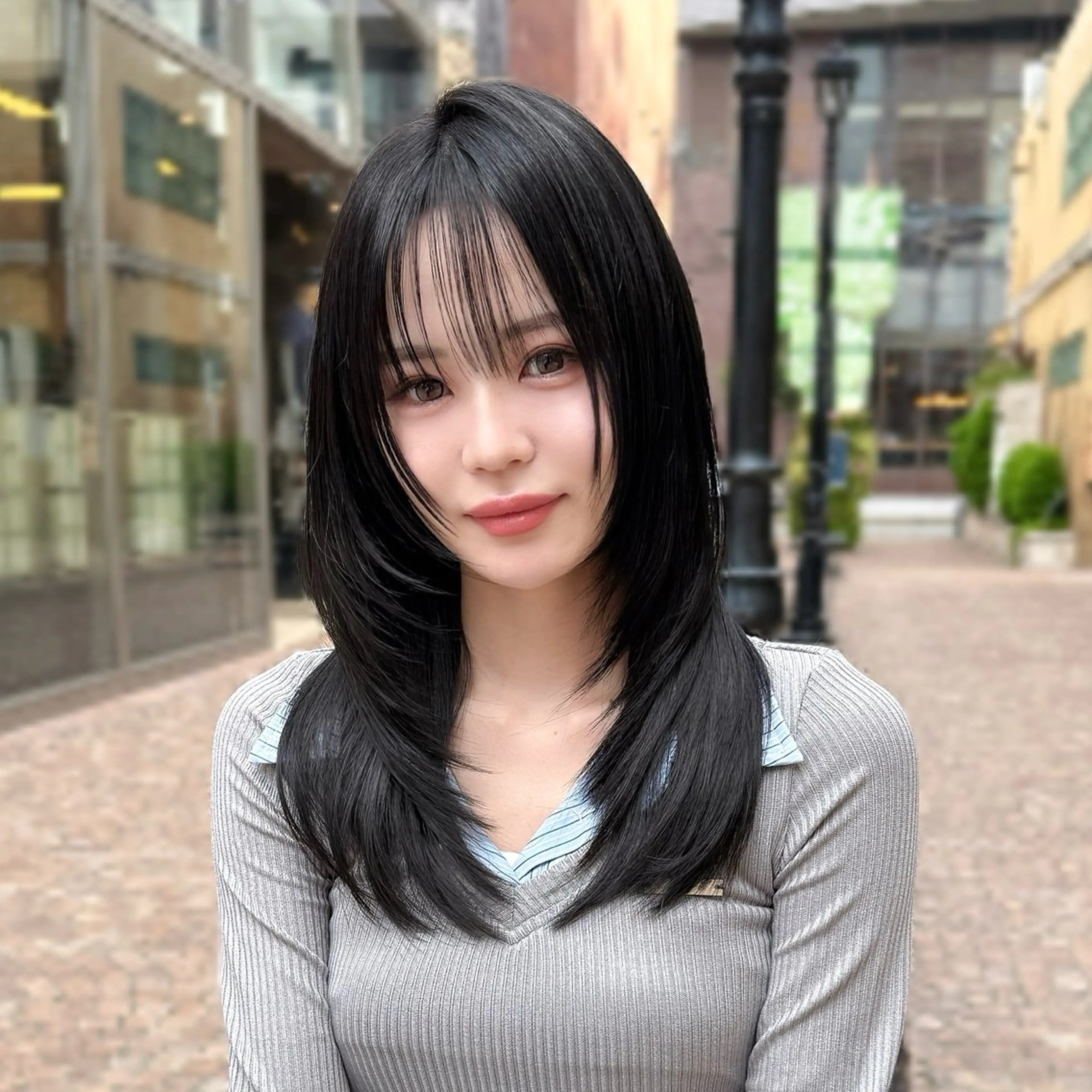 ミディアム カラー 縮毛矯正 カット 縮毛矯正 ✨ハッシュカット✨ ユウキ✨のヘアスタイル