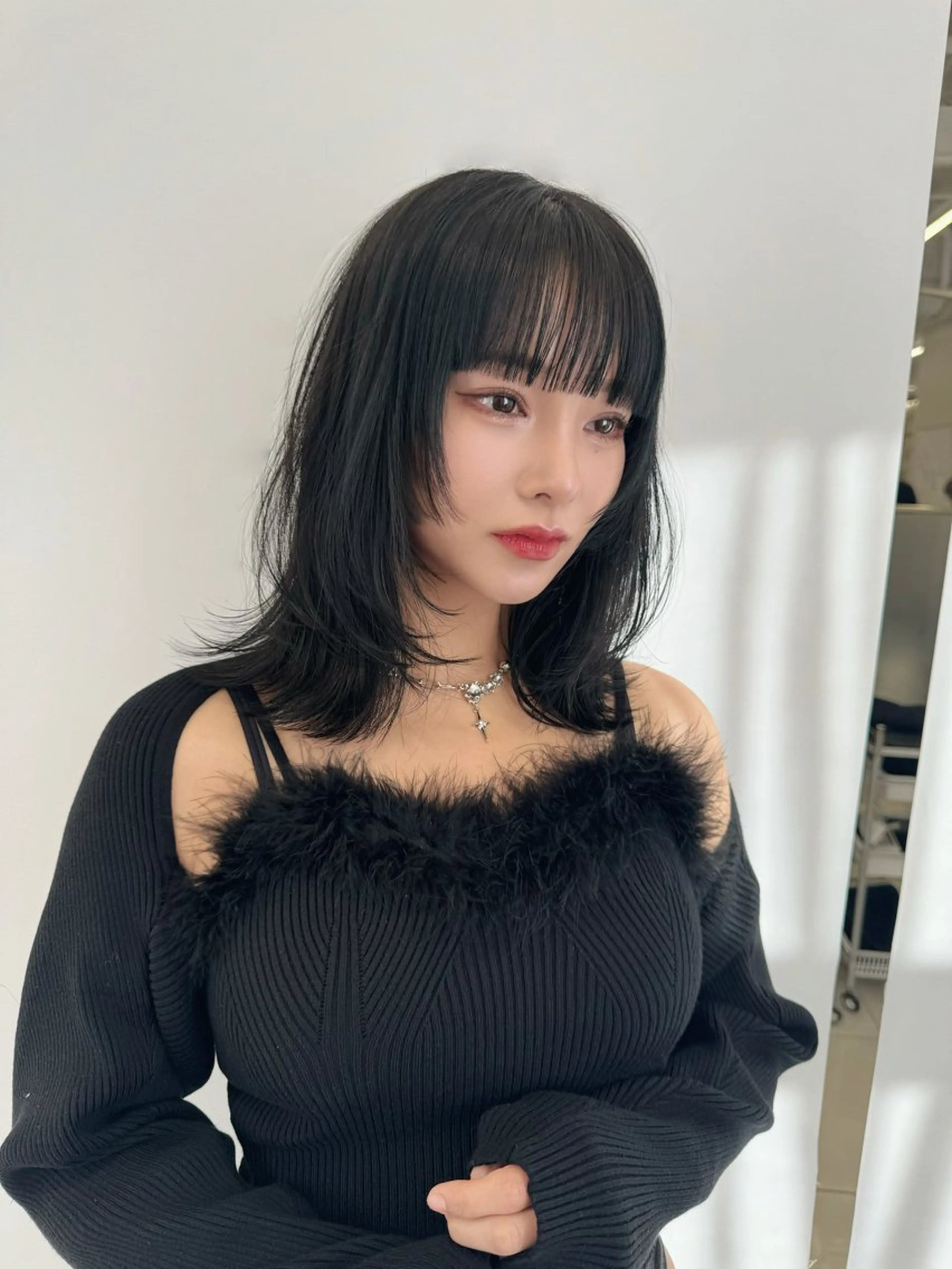 ミディアム カラー カット COA GINZA 空也/前髪/顔まわりのヘアスタイル