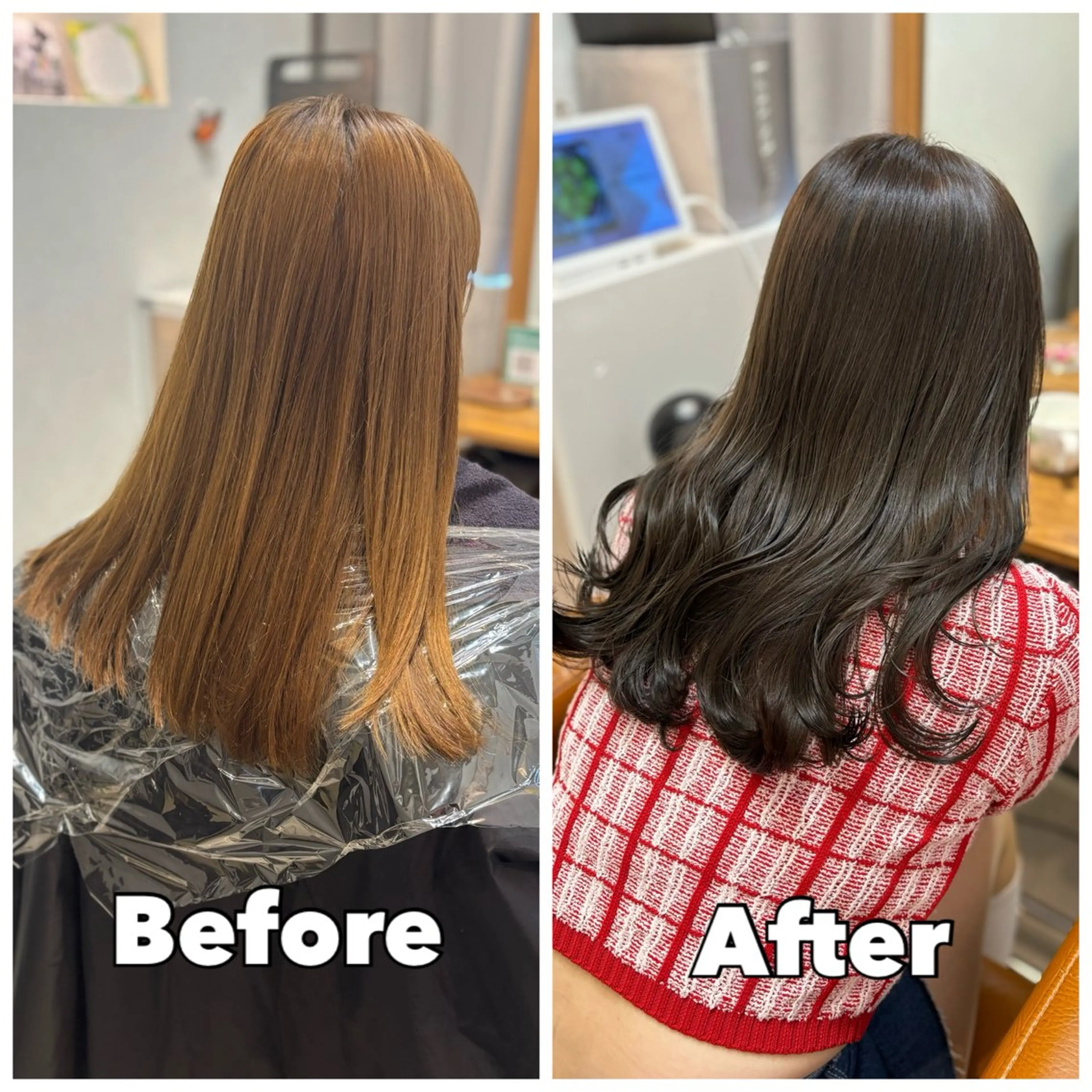ロング カラー カット ヘアカラー トリートメント 【完全個室】髪質改善 暖色カラー/山崎唯奈のヘアスタイル