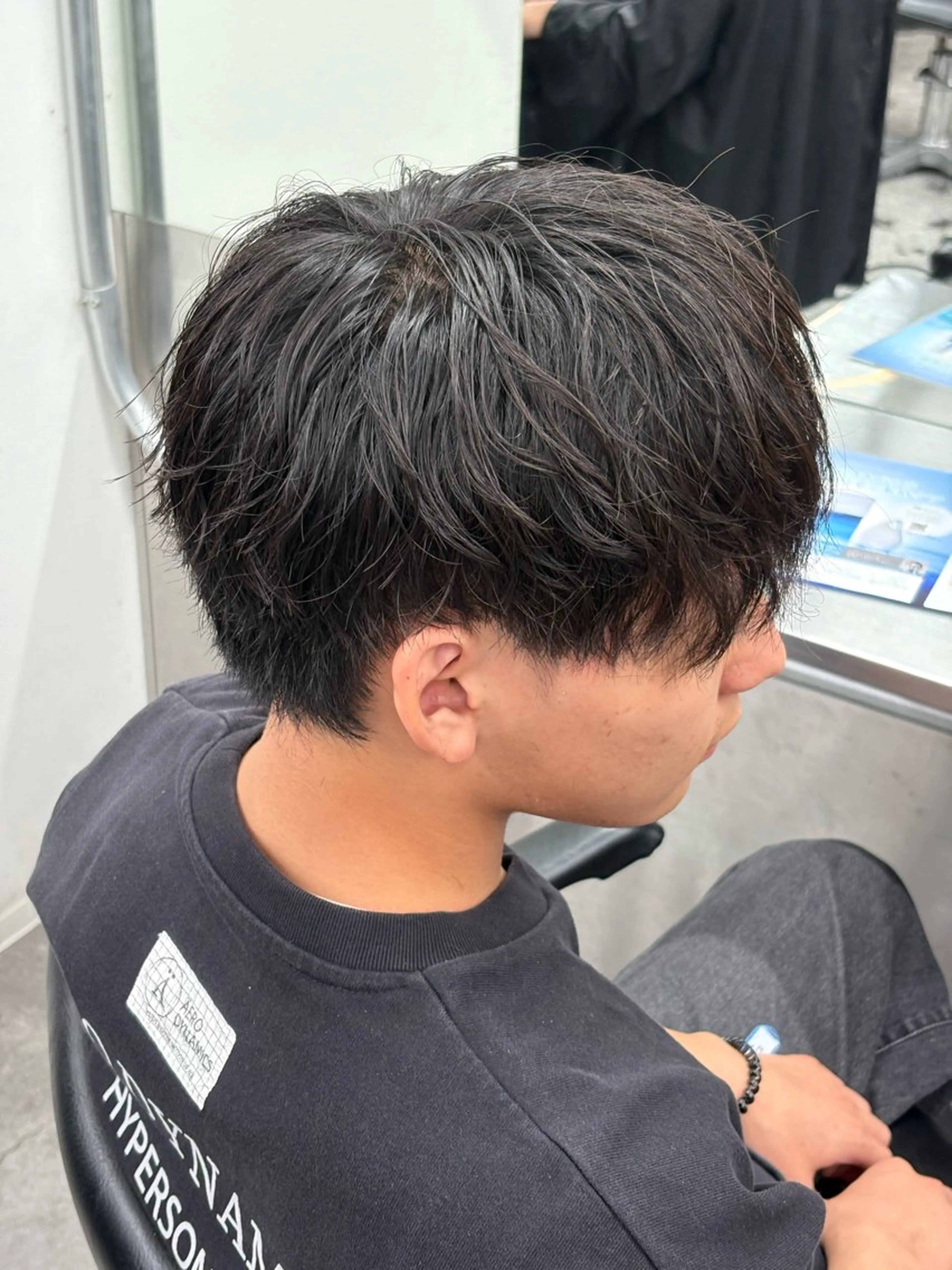 ミディアム カラー パーマ メンズ カット ヘアセット メンズパーマ特化 🔥韓国ヘア職人🔥のヘアスタイル