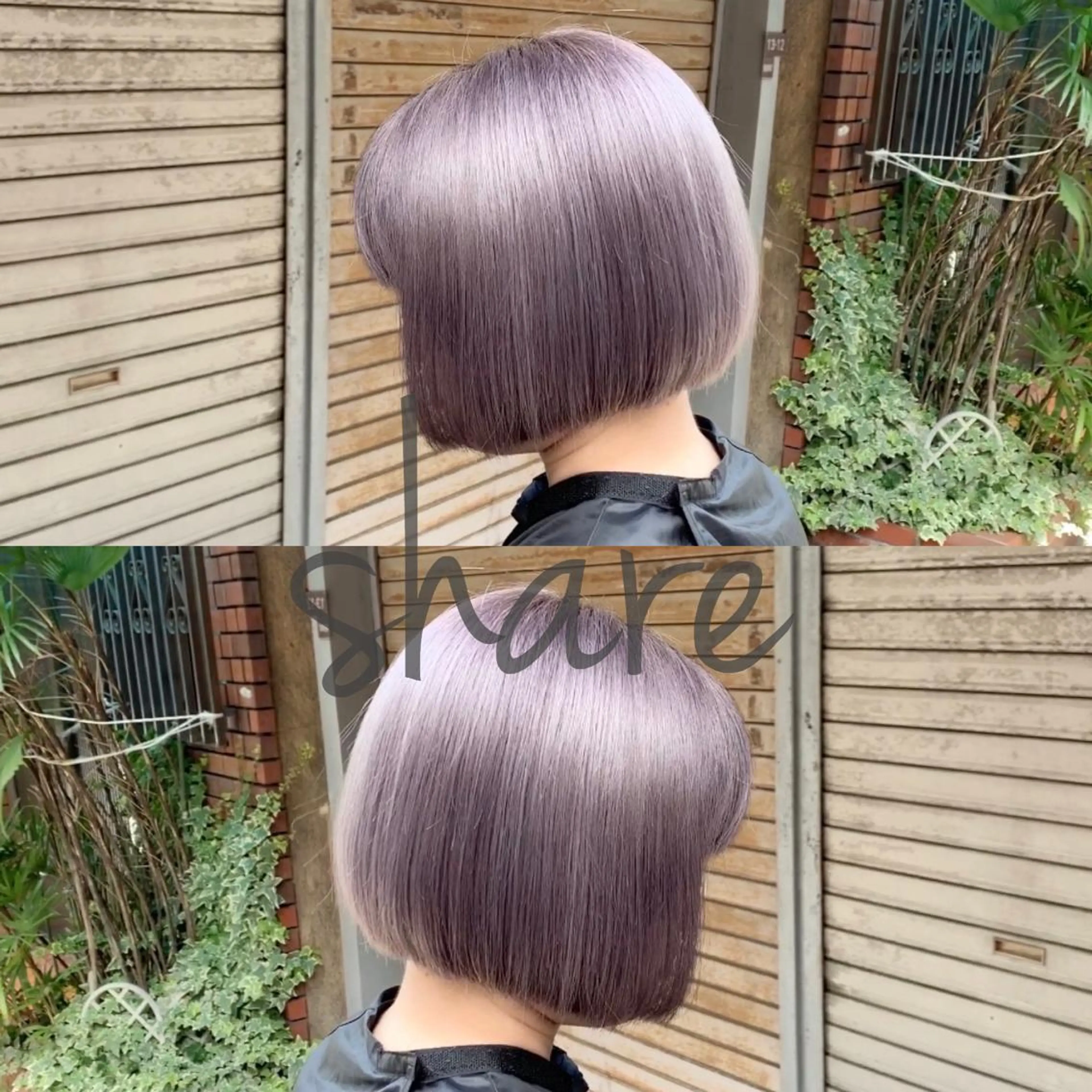 ショート カラー ヘアアレンジ ネイル ラベンダーカラー ブリーチ特化 / share 元太のヘアスタイル
