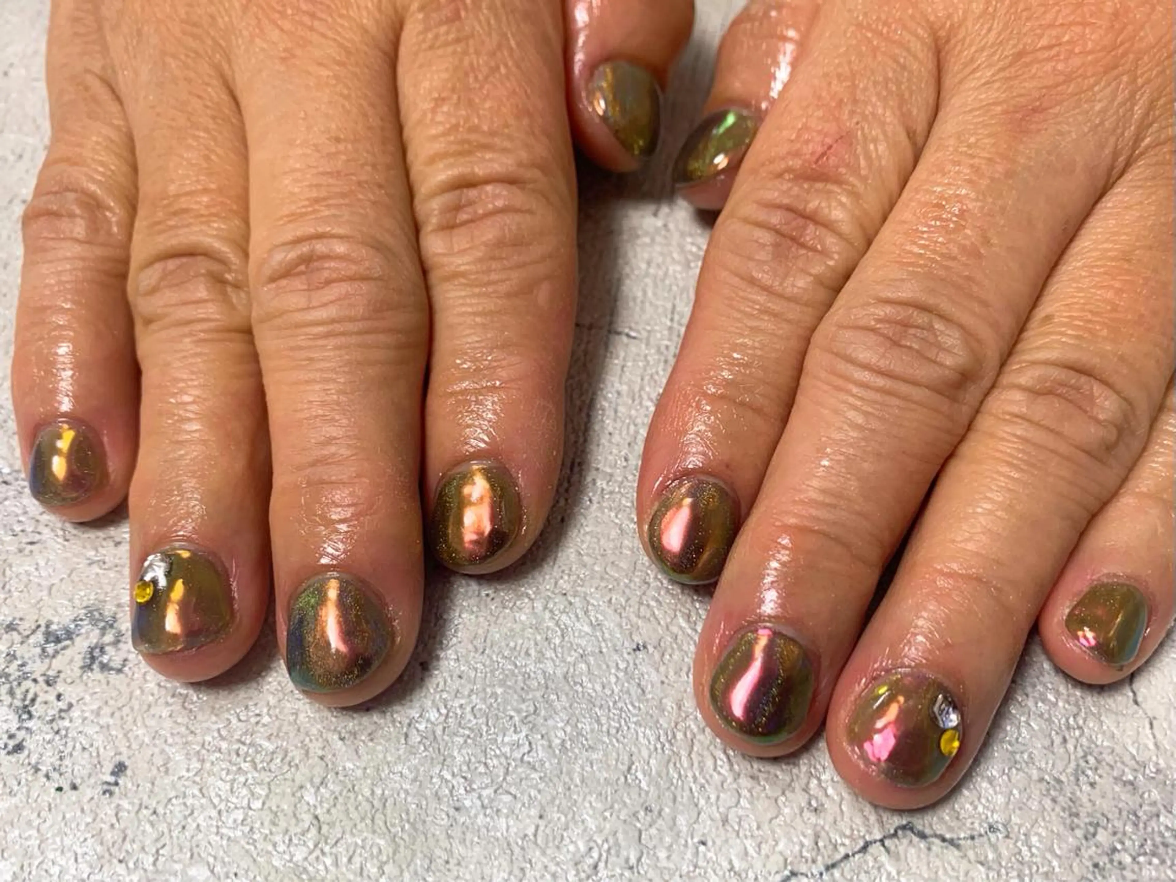 ネイル ミラーネイル ハンドネイル Mogu nail 二子玉川のネイルデザイン