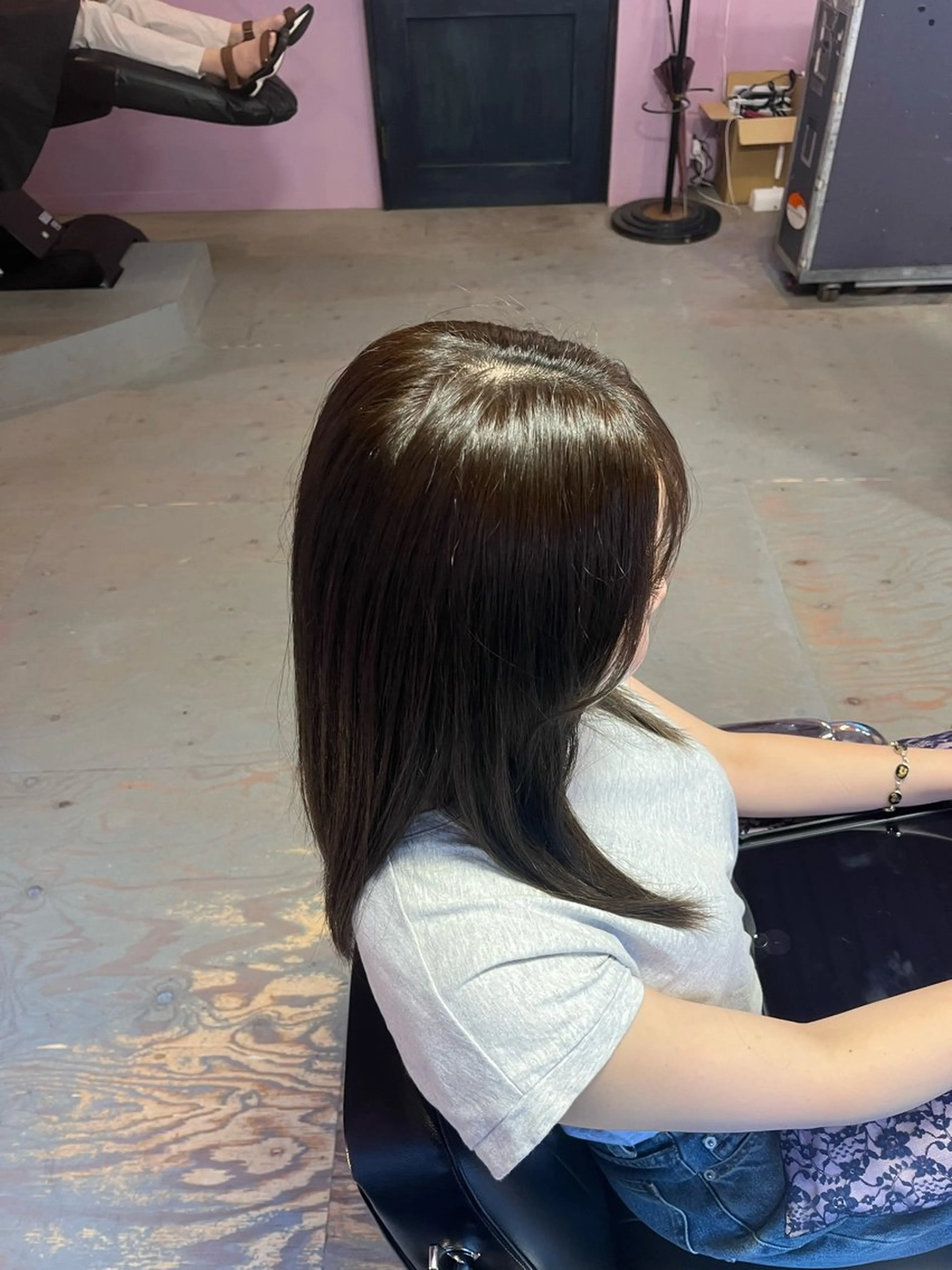 セミロング カラー アッシュ ブルーカラー ブルーアッシュ オレンジ 髪質改善 PEACE   HAIR所属・藤野 海翔のヘアスタイル