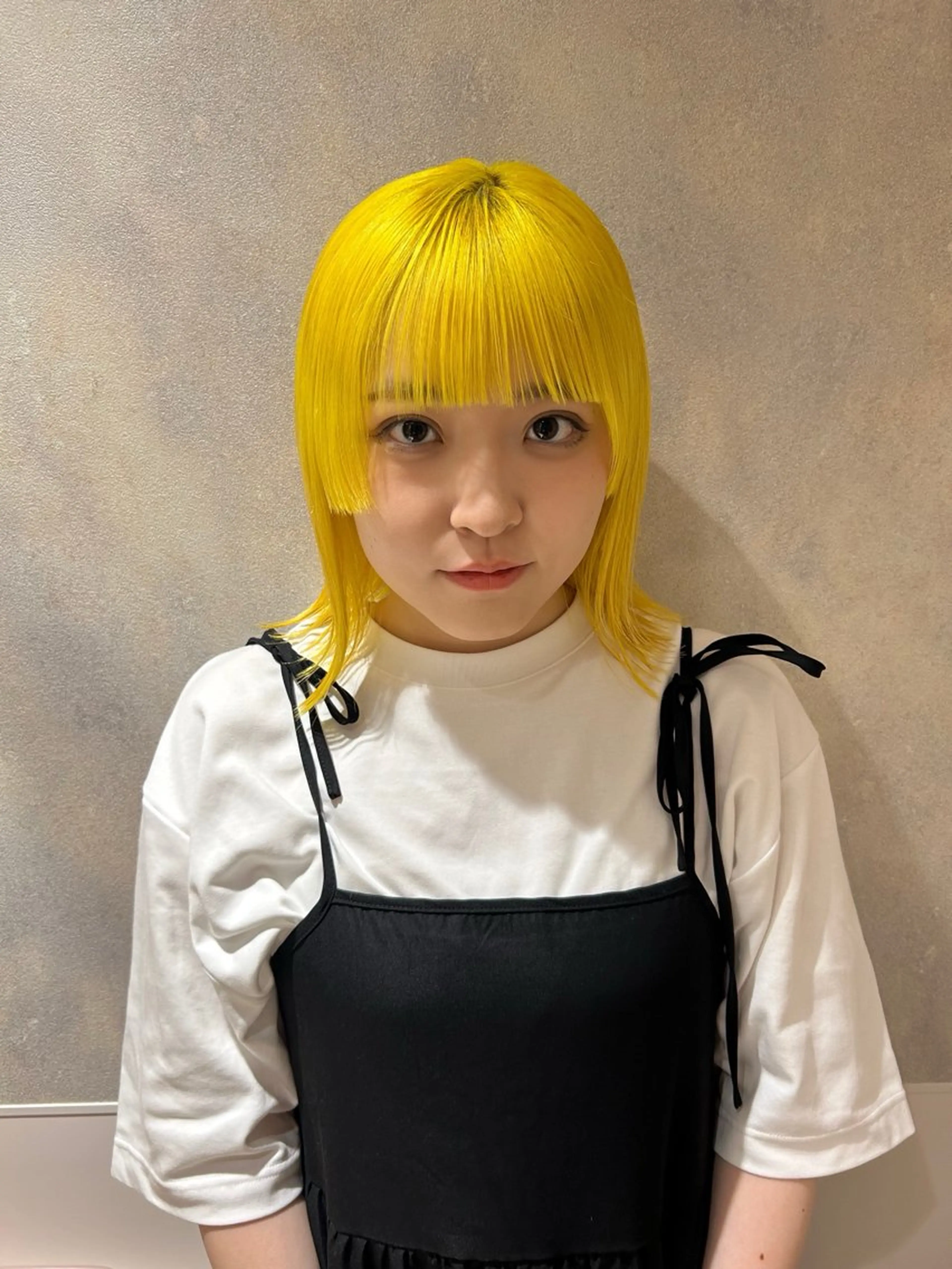 ミディアム カラー イエローカラー ヘアカラー トリートメント 横浜カラー/パーマ/ SAKI💫のヘアスタイル